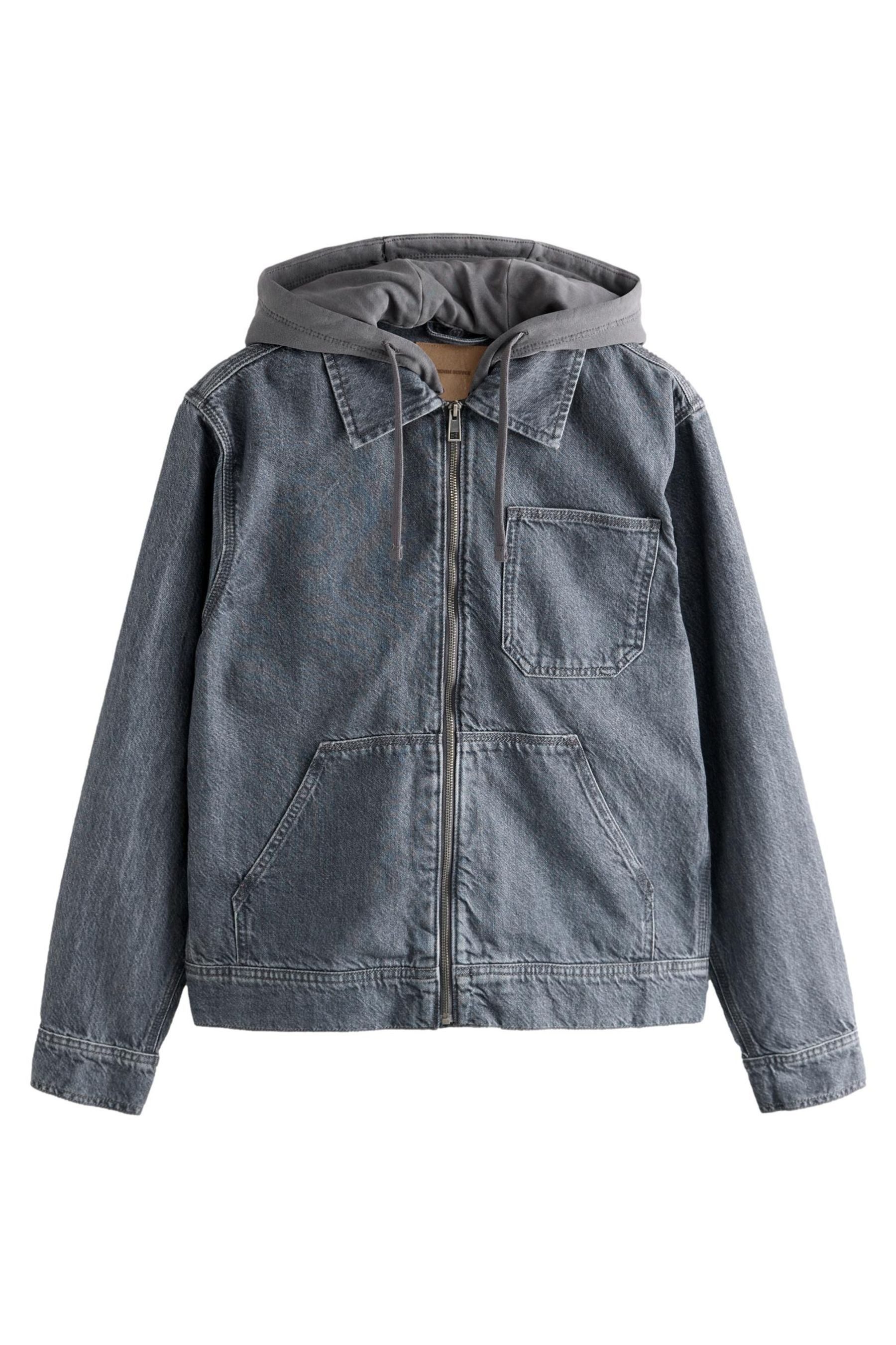 Next Jeansjacke Denimjacke mit Reißverschluss und Kapuze (1-St)