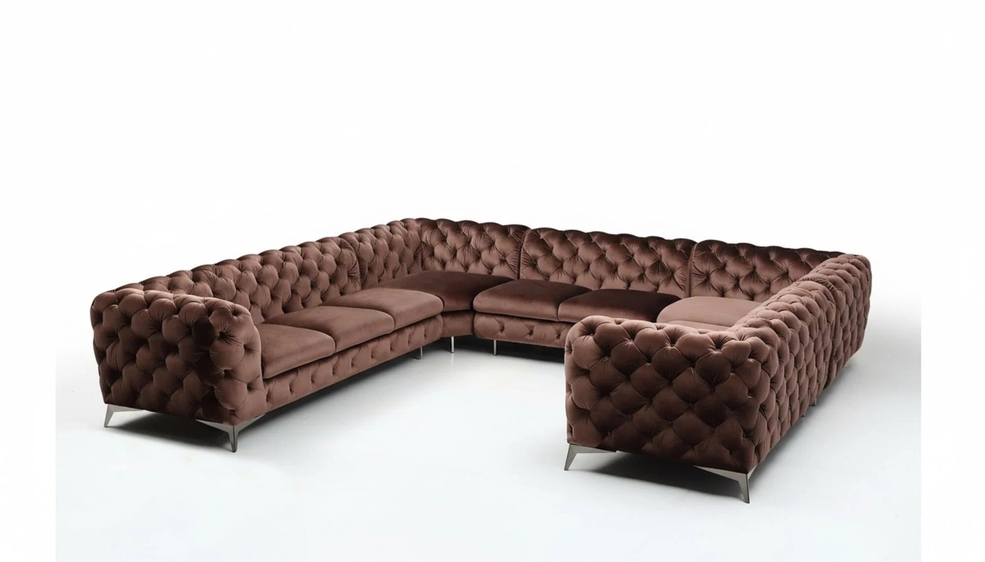 JVmoebel Wohnlandschaft Designer Chesterfield Ecksofa Sofa Couch Polster U Form Sofas Sitz