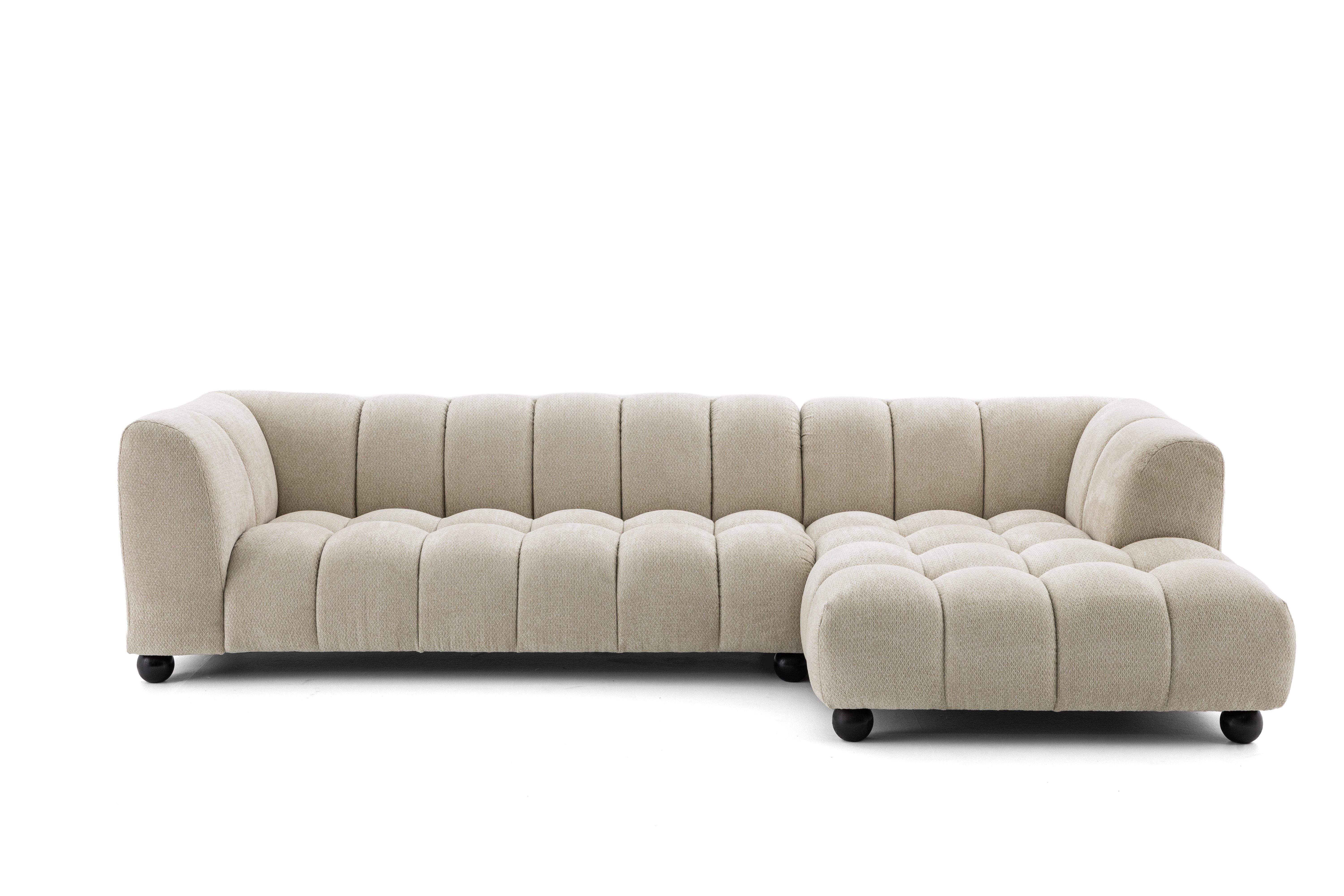 NEXT COLLECTION Ecksofa AMARO, Keine Schlaffunktion, Hochwertiger HR-Schaum, elegante Steppung