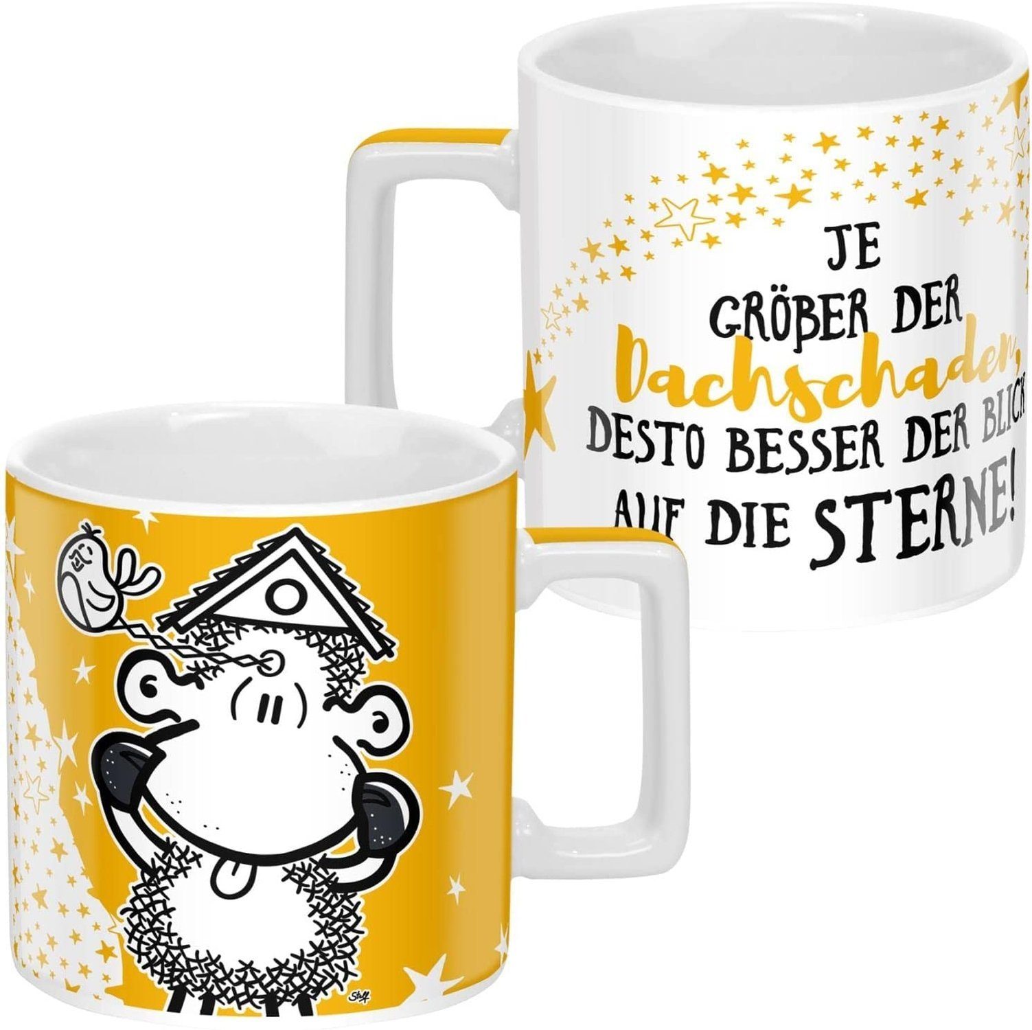 Sheepworld Tasse Kaffeetasse Kaffeebecher Teetasse Wortheld-Tasse Sheepworld 45cl, Material: Porzellan Sterne 47768