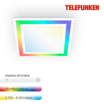 Telefunken LED Panel 318806TF, LED fest verbaut, Kaltweiß, Neutralweiß, Tageslichtweiß, Warmweiß, Deckenleuchte Panel CCT RGB Beleuchtung Framelight 24W 2400lm, 44,5 cm