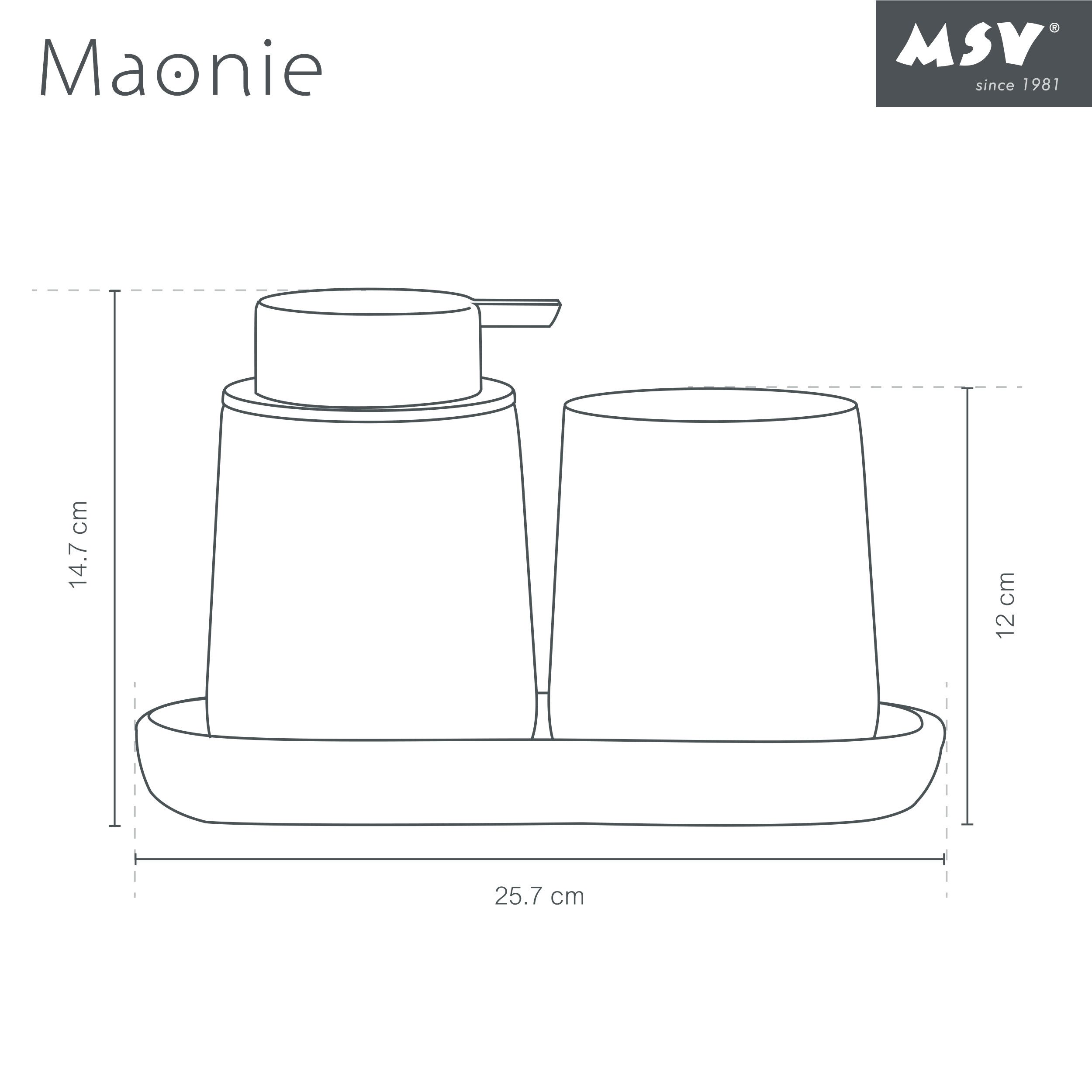 MSV Badaccessoire-Set Maonie Keramiktablett, Petroleum, matt MSV