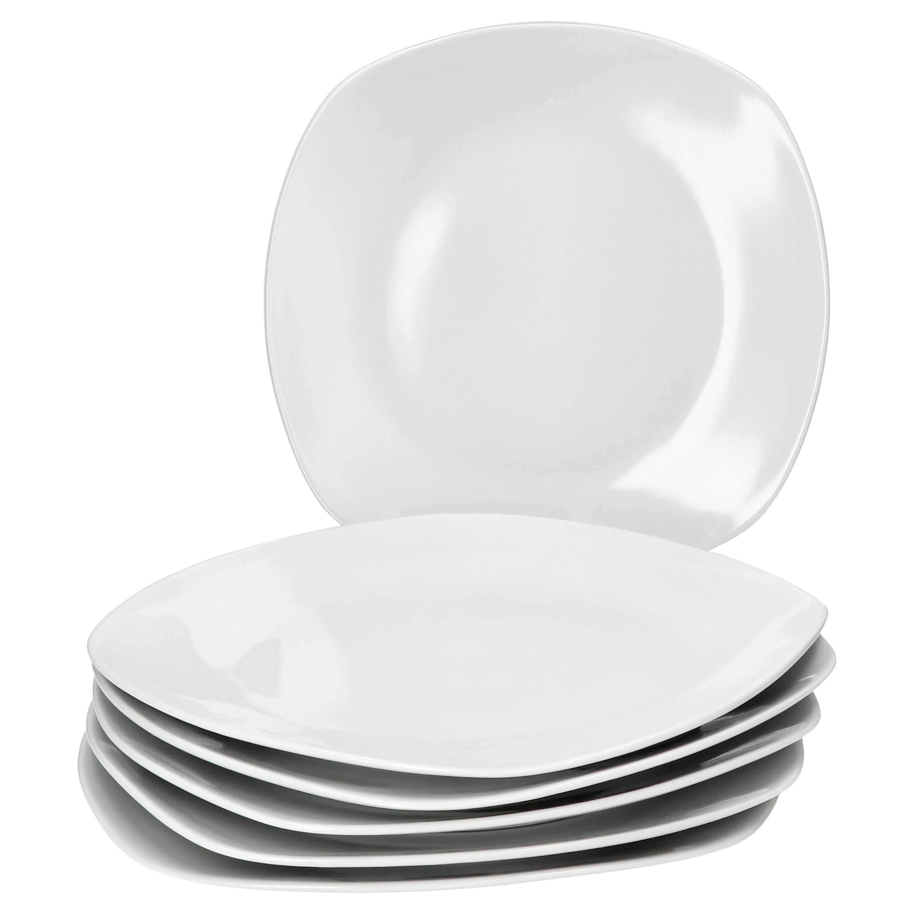 MamboCat Speiseteller 6er Set Lotta Speiseteller weiß Porzellan 6 Personen große Platte
