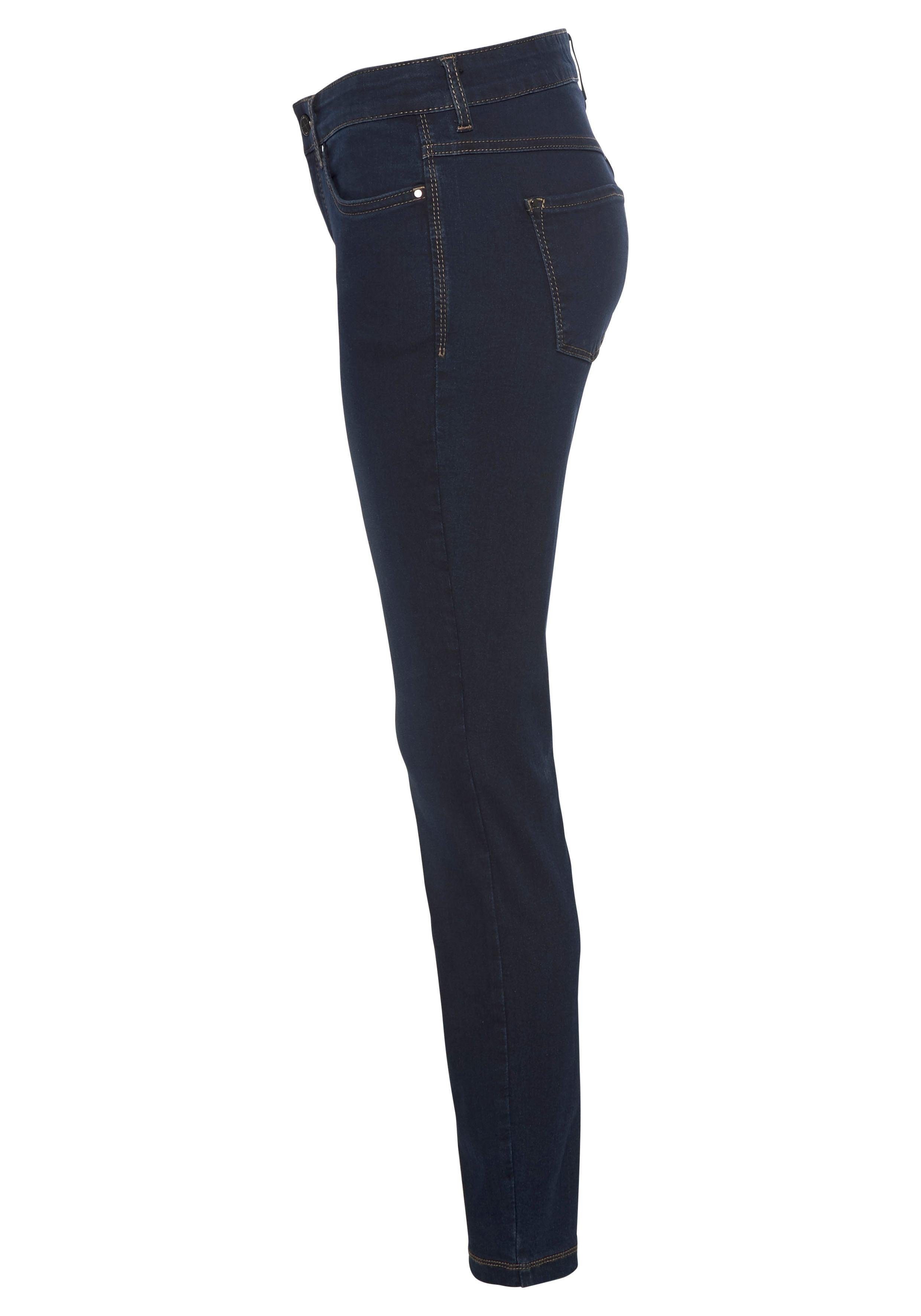 sorgt perfekten wash den blue Dream für Hochelastische Qualität Skinny-fit-Jeans dark MAC Sitz Skinny