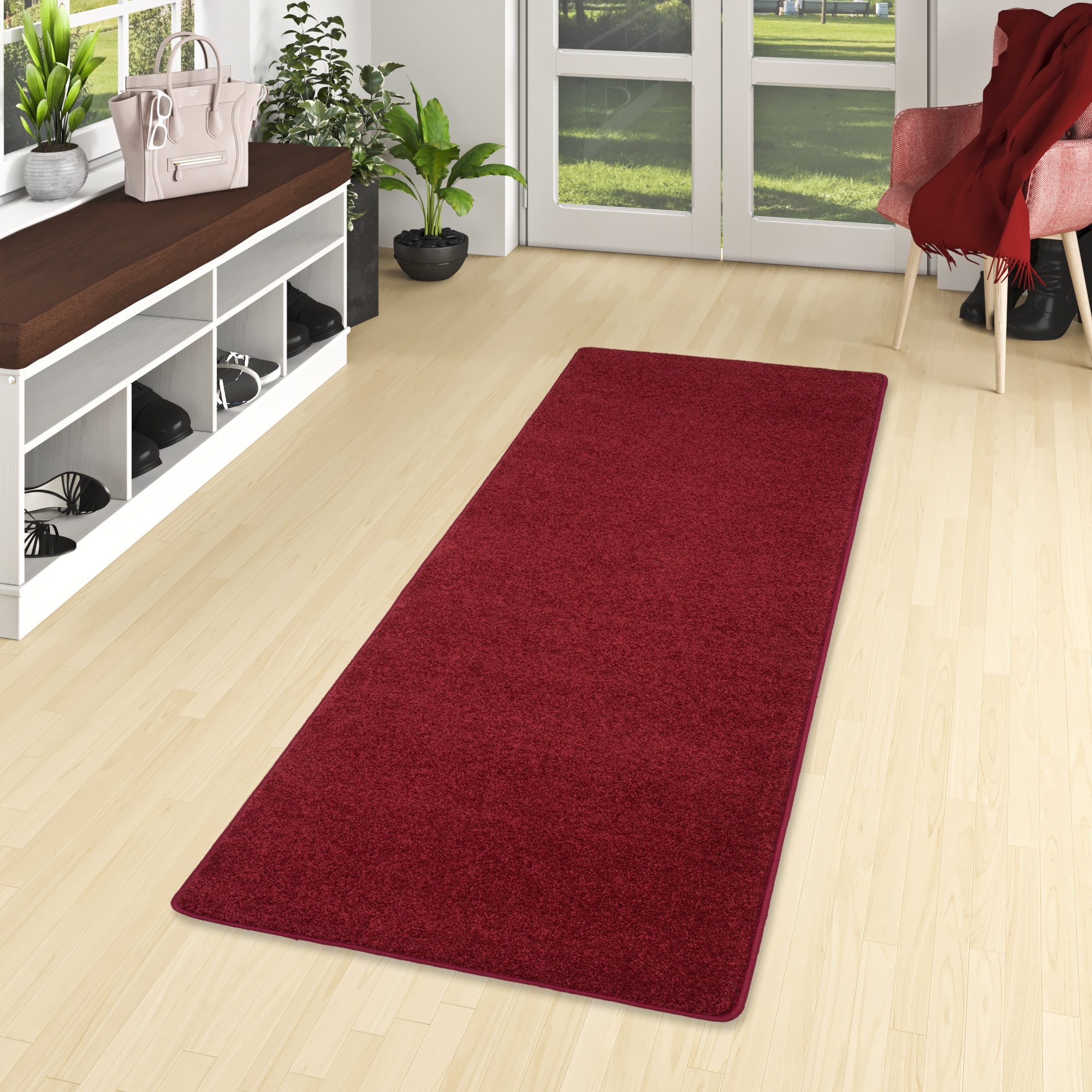Veloursteppich Hochflor Velours Teppich Läufer Mona