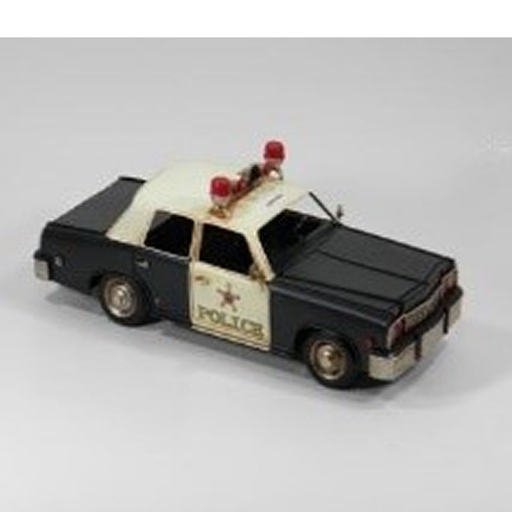 Dynasun Modellauto Car 2304E-9084, (1-tlg), Auto Car Polizei 32cm aus Metall Vintage Automodell im Retro-Style