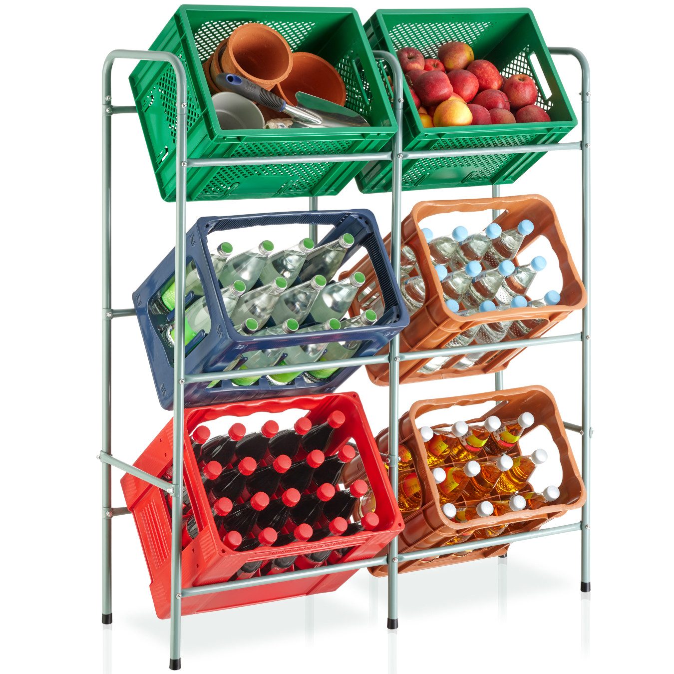 tectake Küchenregal Getränkekistenregal, Set 1-tlg., aus Stahl günstig online kaufen