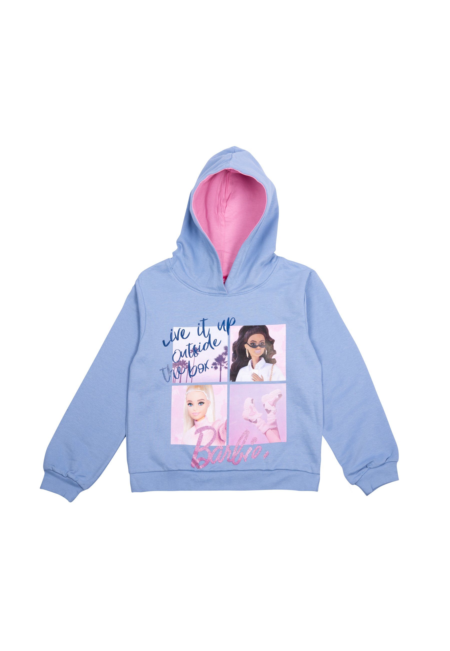 Blau Barbie Pullover United Sweatshirt für - Mädchen Hoodie Labels® Kapuzenpullover
