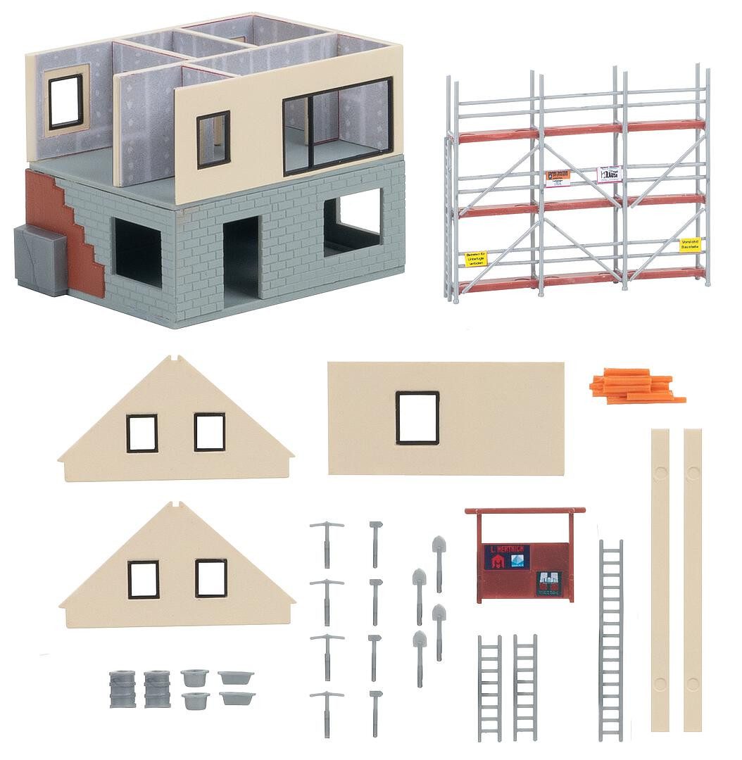 Faller Modelleisenbahn-Gebäude Faller Spur N 232149 Gebäude-Bausatz Fertighaus im Bau 1:160, Spur N