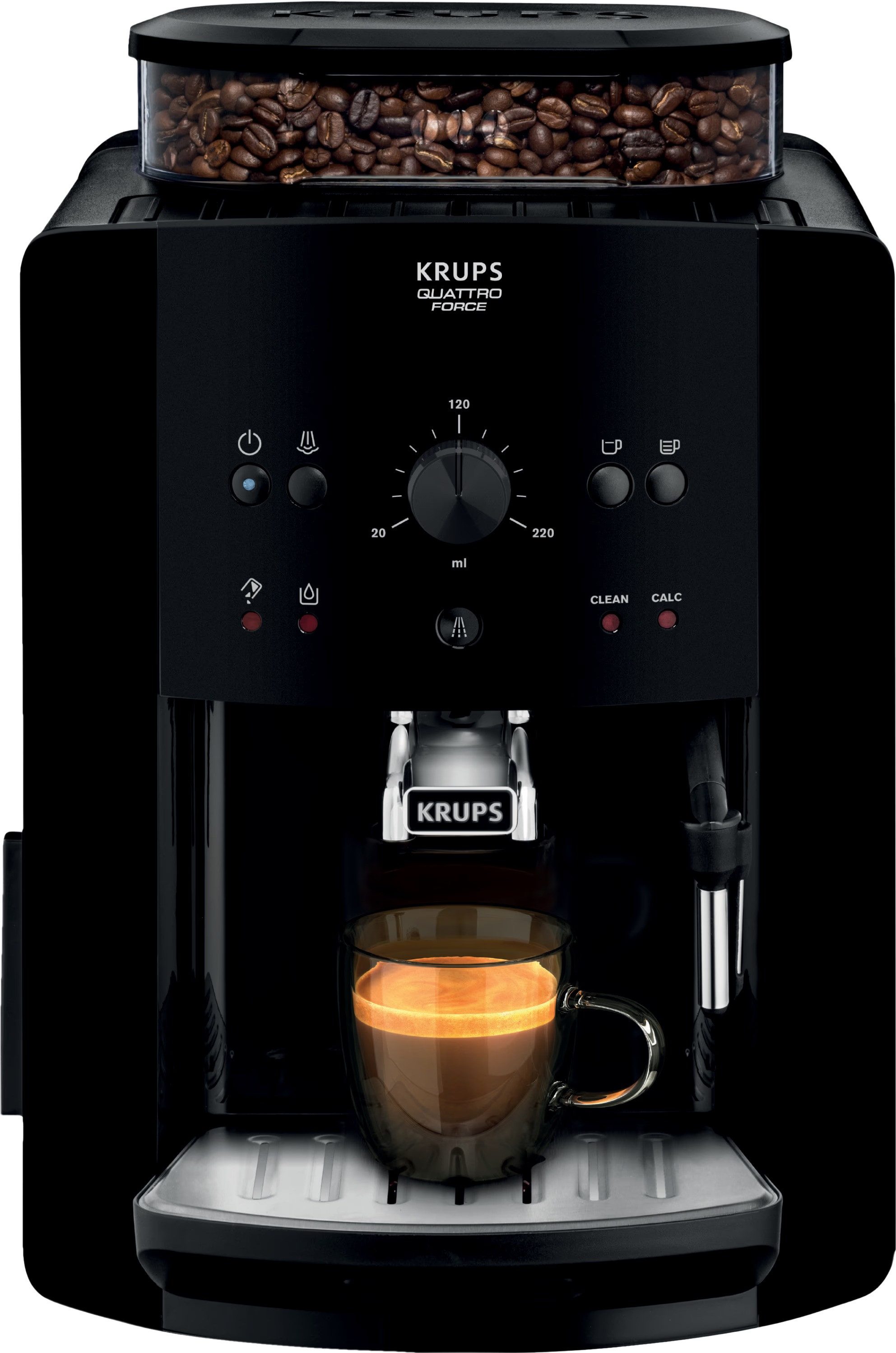 Krups Kaffeevollautomat EA8110 / EA811010, Krups EA8110 Espresso Vollautomat schwarz mit Dampfdüse