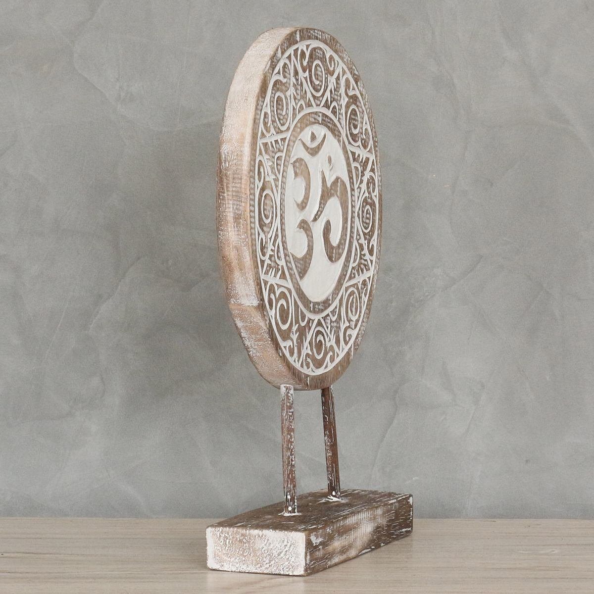 St), "Aum" Dekofigur Galerie Skulptur Om Ursprungsland Handarbeit Herstellung im cm Sockel auf Mandala traditionelle in Symbol 40 Oriental (1