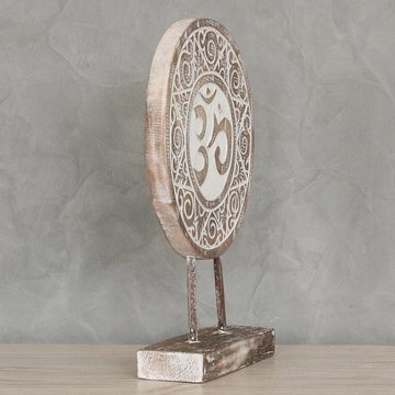 Oriental Galerie Dekofigur Om "Aum" Symbol Skulptur Mandala auf Sockel 40 cm (1 St)