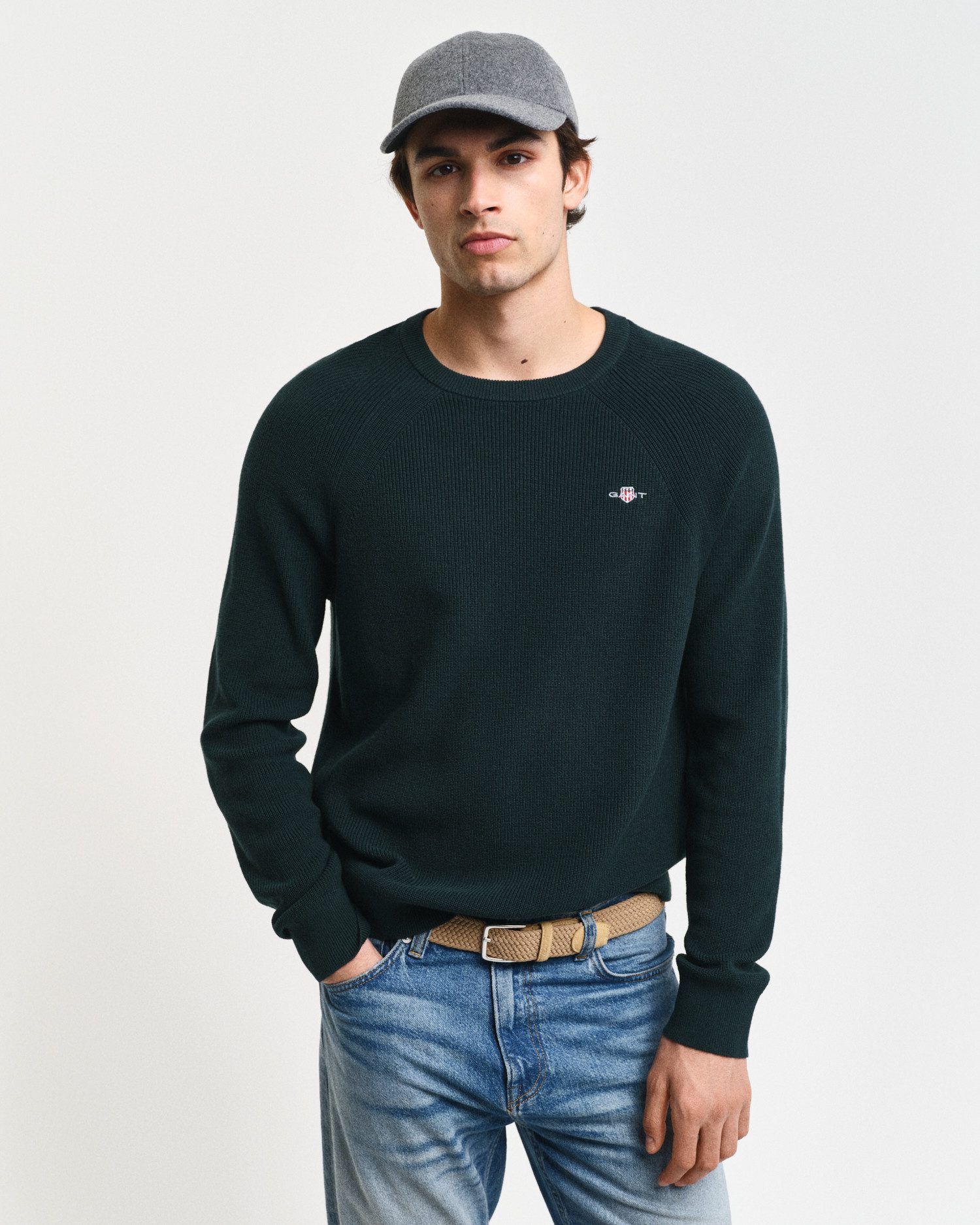 Rundhalspullover COTTON WOOL RIB C-NECK