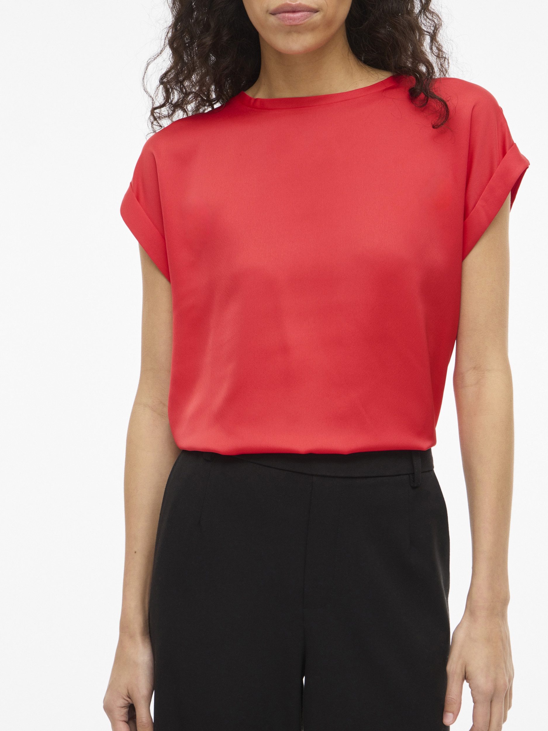 Vila Kurzarmbluse VIELLETTE S/S SATIN TOP - NOOS – Bild 4 von 5