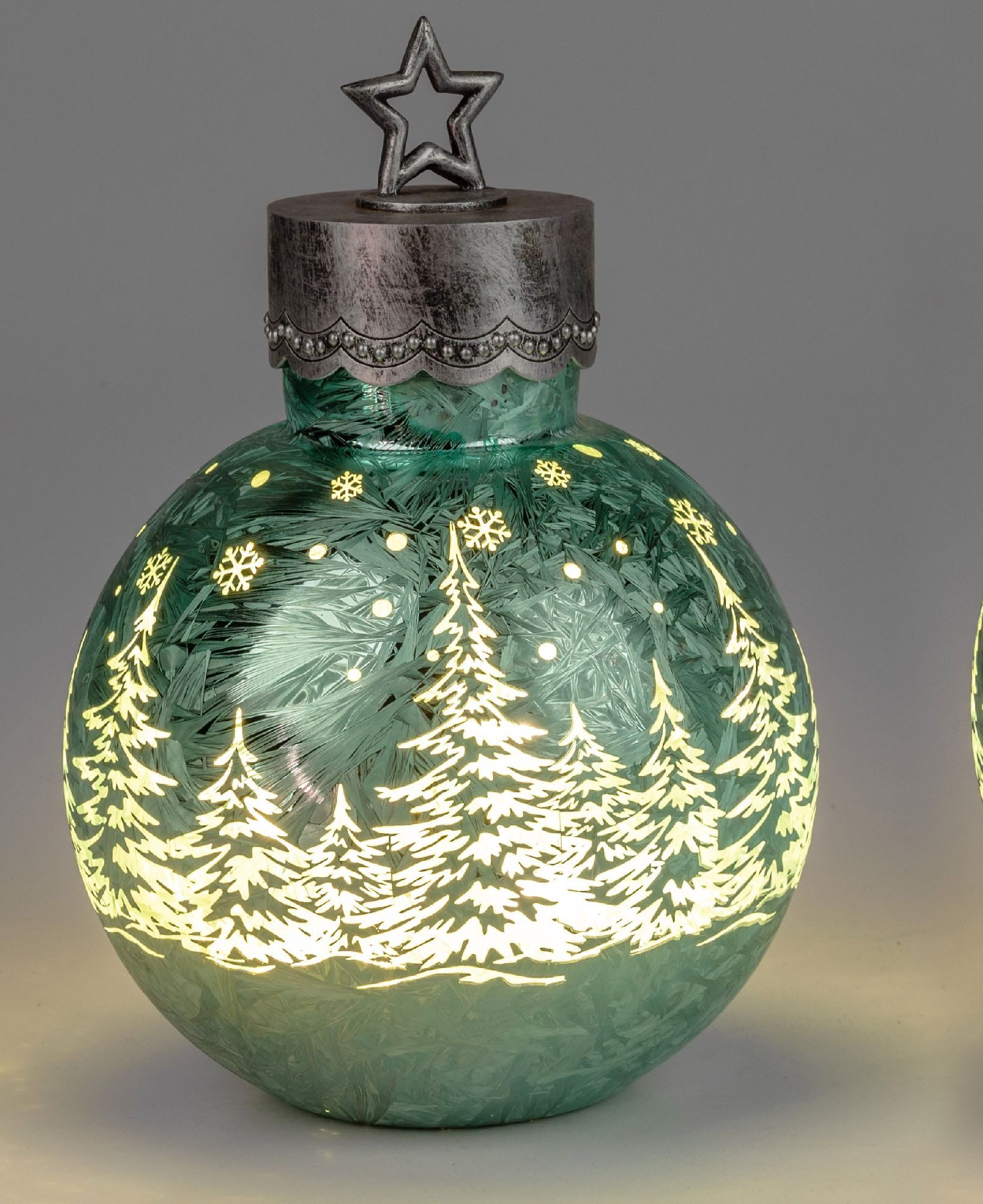 formano LED Kugelleuchte Winterwald, LED, Mit Timerfunktion, Grün, Winterwald, H: 30cm