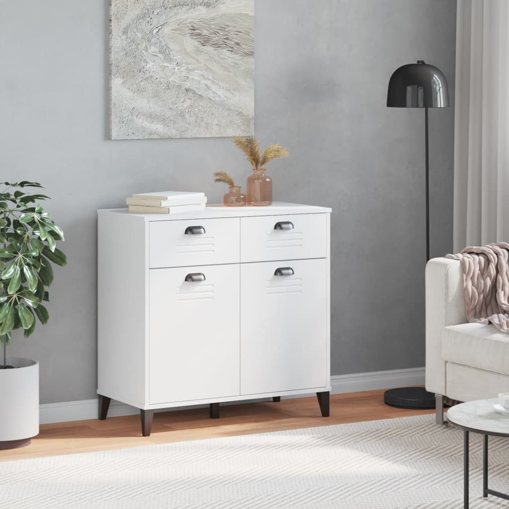 vidaXL Sideboard Sideboard VIKEN Weiß 80x40x80 cm Holzwerkstoff (1 St)