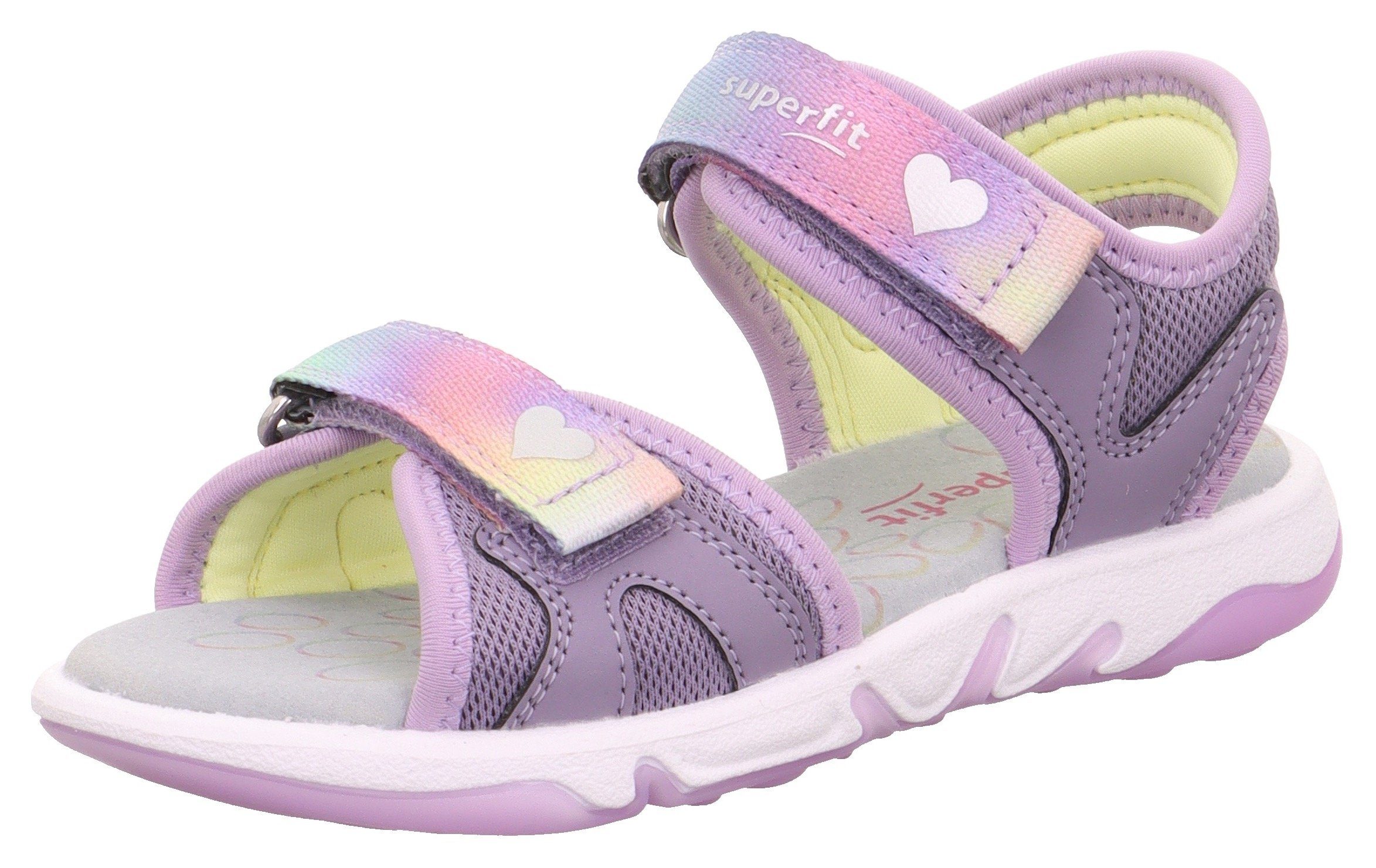 Superfit PEBBLES WMS: mittel Sandale, Sommerschuh, Klettschuh, Sandalette, mit süßen Glitzerverschlüssen