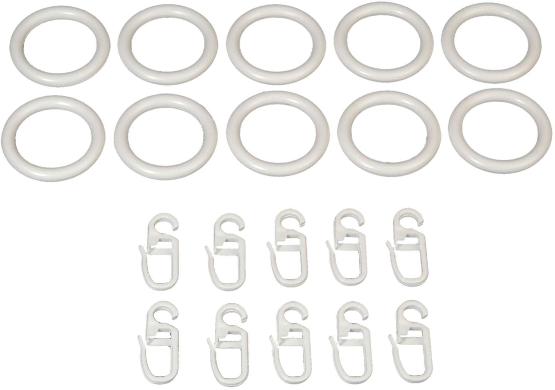 Liedeco Gardinenring, Gardinenstangen, (Set, 10-St., mit Faltenlegehaken), günstig online kaufen