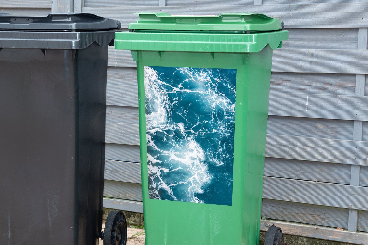 Ozean Sticker, Wandsticker St), Mülleimer-aufkleber, Golf Mülltonne, (1 - Abfalbehälter Meer MuchoWow - Container,