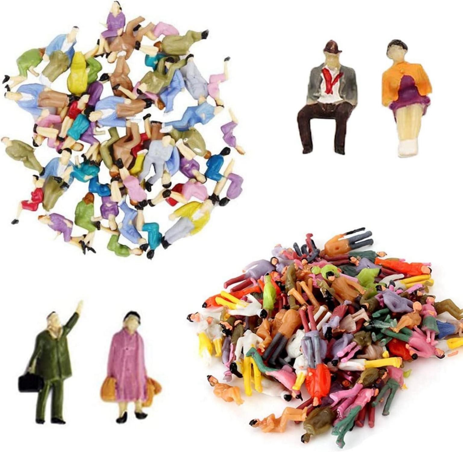 LuxusKollektion Kochbesteckhalter 60x Miniatur Figuren Sitzend Stehend Bemalt Spur H0 1:87