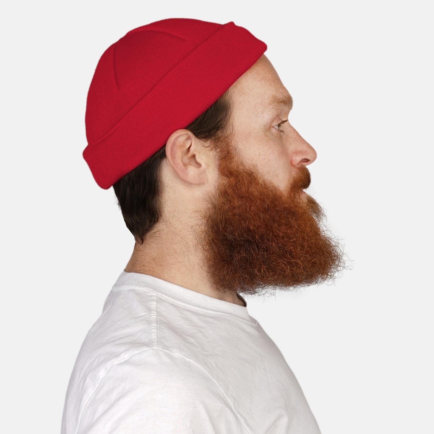 HANSEHELD Strickmütze Strickmütze Seebär Merino Dockermütze kurz flach