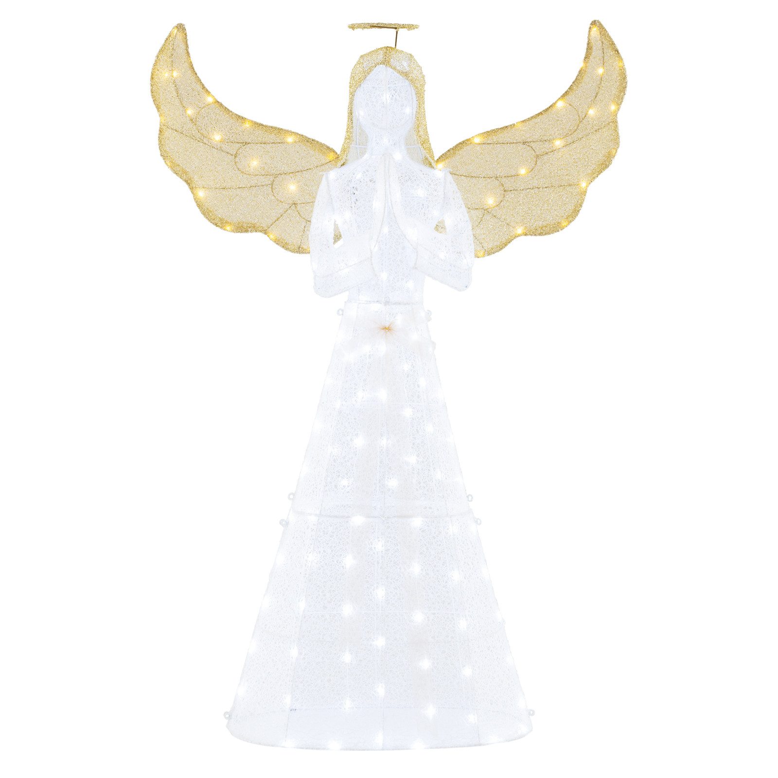 KOMFOTTEU Weihnachtsfigur, 155cm großer LED Engel Gebet