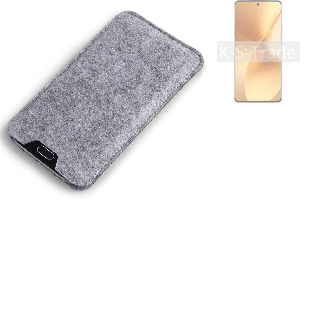 K-S-Trade Handyhülle für Realme 15 Pro 5G, Filz Handyhülle Schutzhülle Filztasche Filz Tasche Case Sleeve