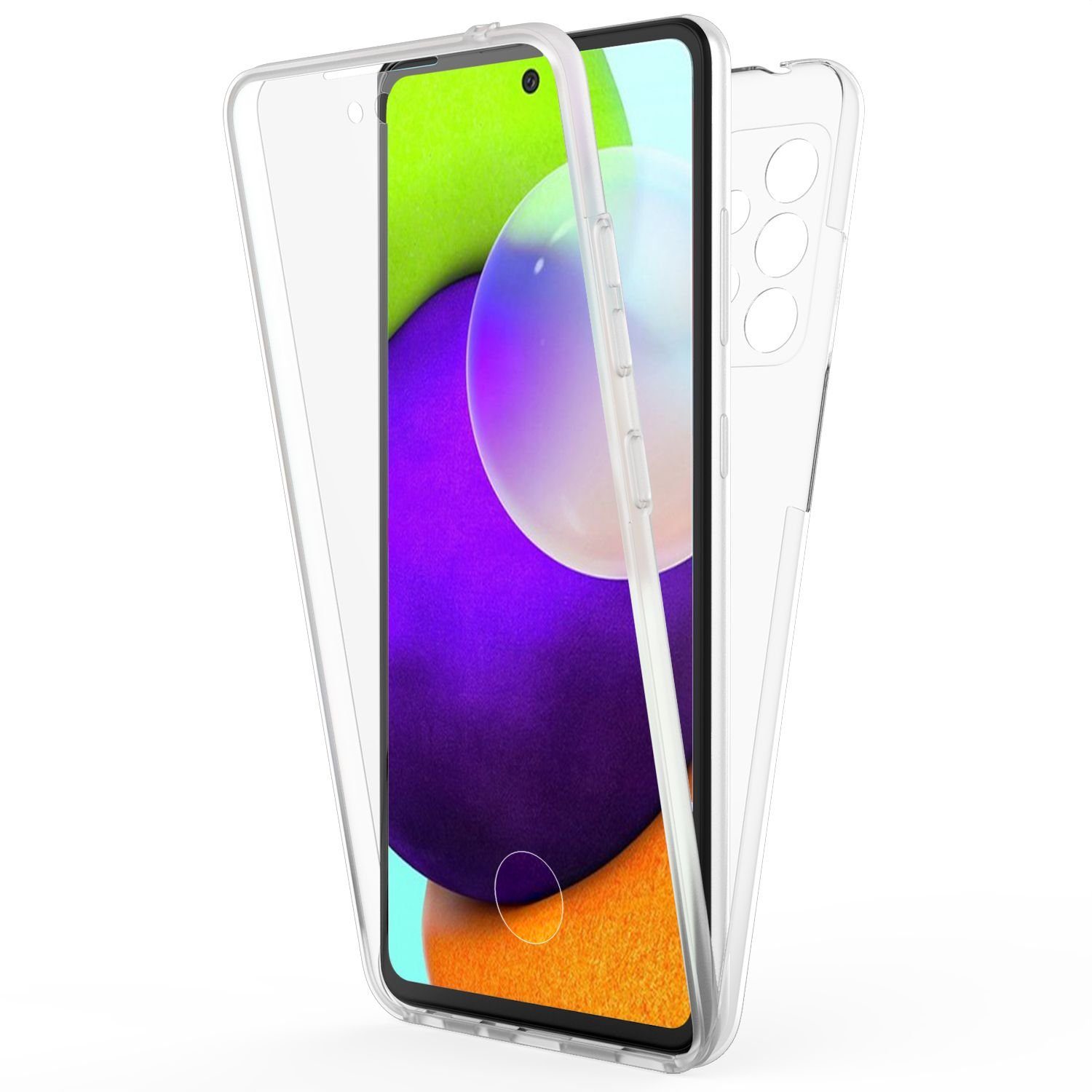 Nalia Smartphone-Hülle Samsung Galaxy A52 Samsung Galaxy A52 5G Samsung Galaxy A52s 5G, Klare 360 Grad Hülle / Rundumschutz / Transparent / Displayschutz Case