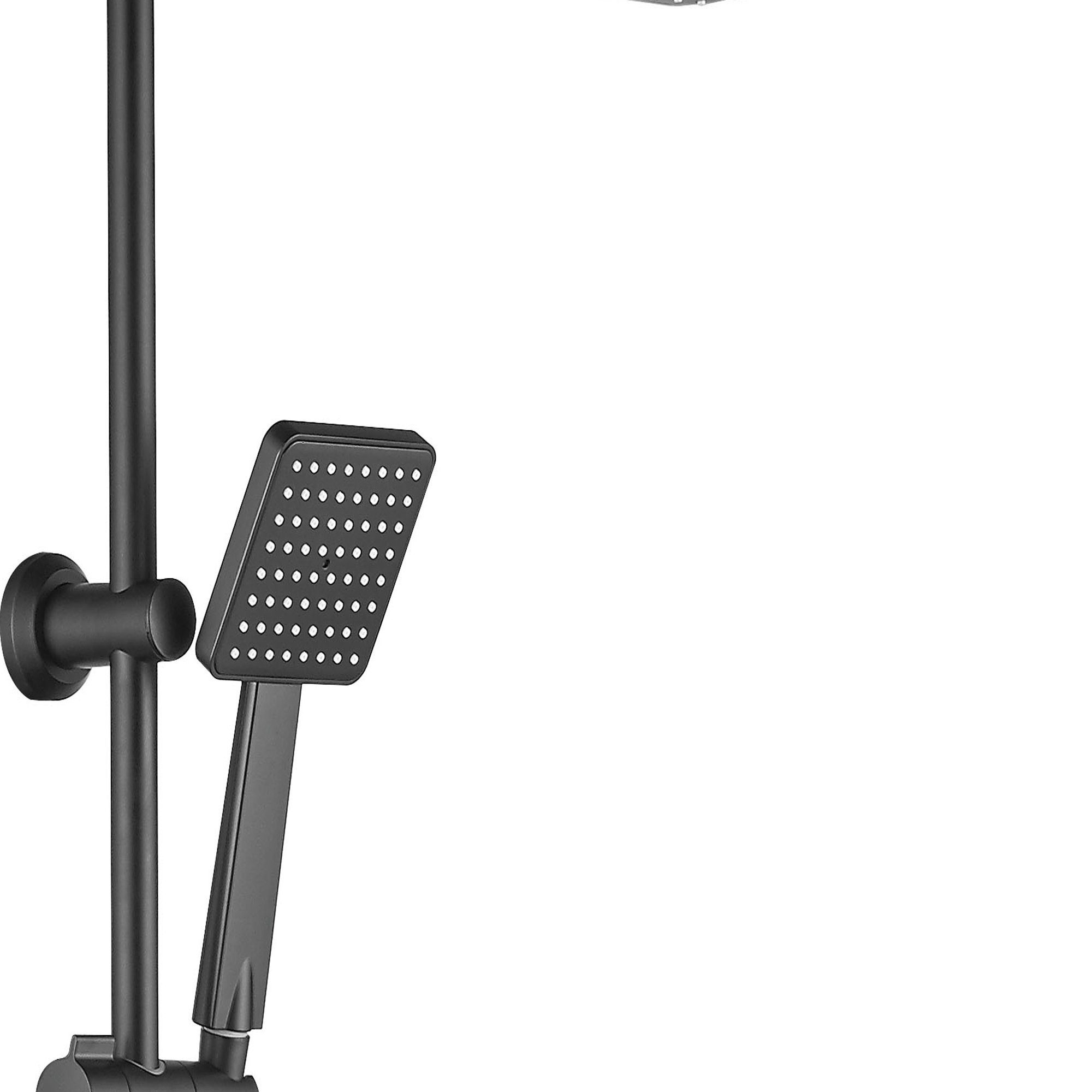 Gabrylly Duschsystem Schwarz – Regendusche Mit Handbrause, Massage-Funktion & Wassersparend, Einfach Zu Installieren