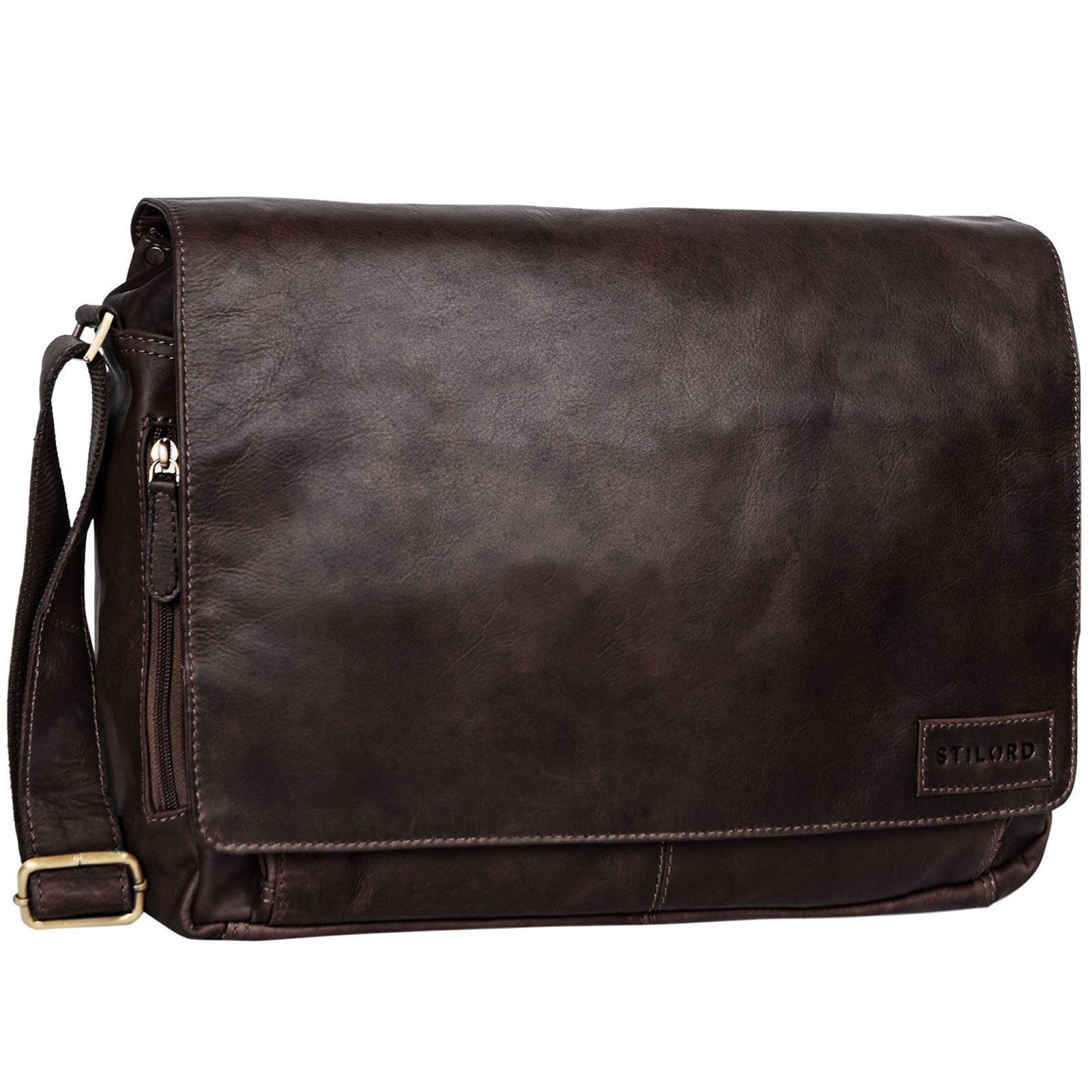 Laptoptasche "Rick" Schultertasche Leder für 15,6 Zoll Laptop
