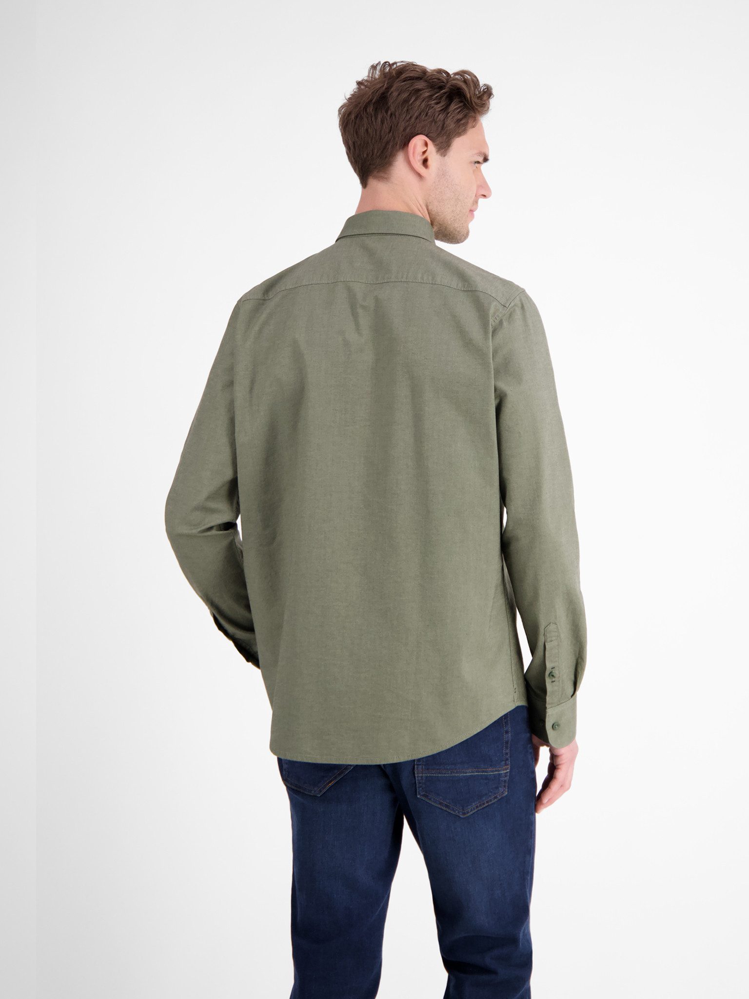 LERROS Langarmhemd Oxford Solid mit Button-Down-Kragen