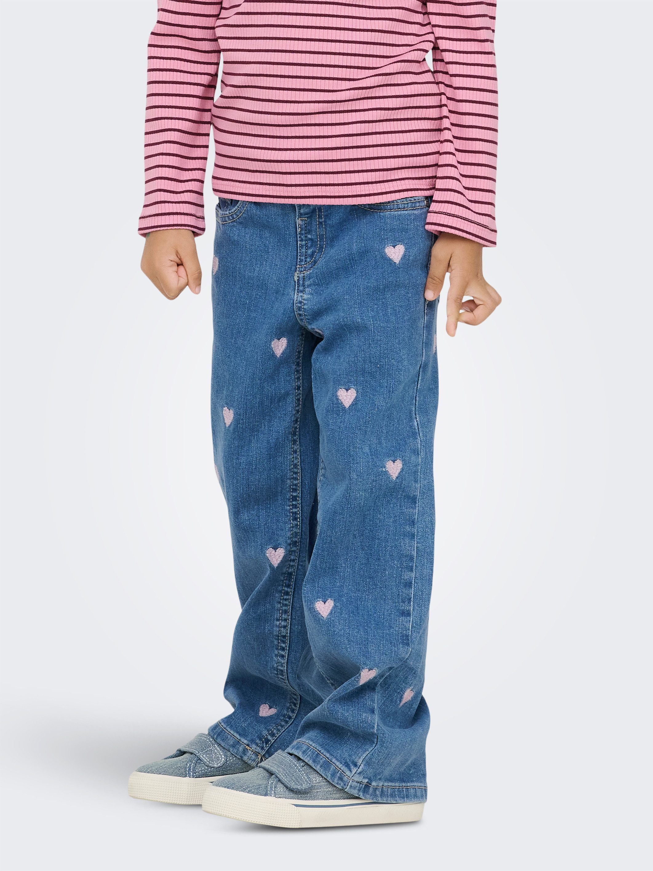 KIDS ONLY Weite Jeans KMGJUICY WIDE LEG HEART EMB JEANS NOOS
