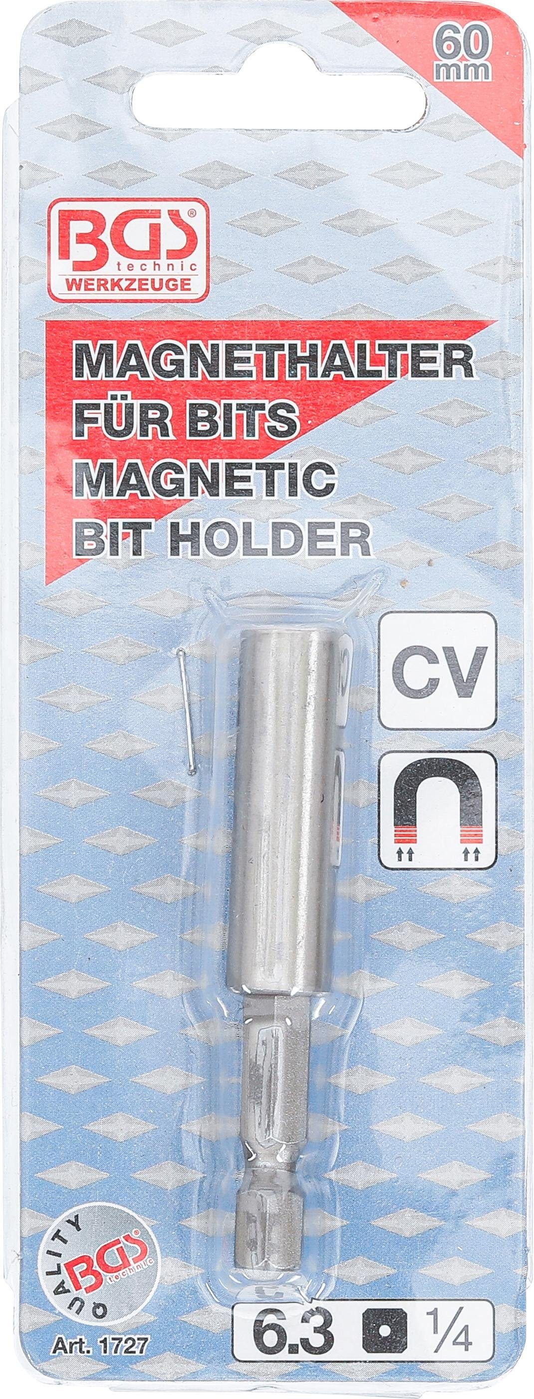 Magnetischer technic 6,3 Ratschenringschlüssel mm mm Bithalter, (1/4), BGS stark, Abtrieb extra Außensechskant 60