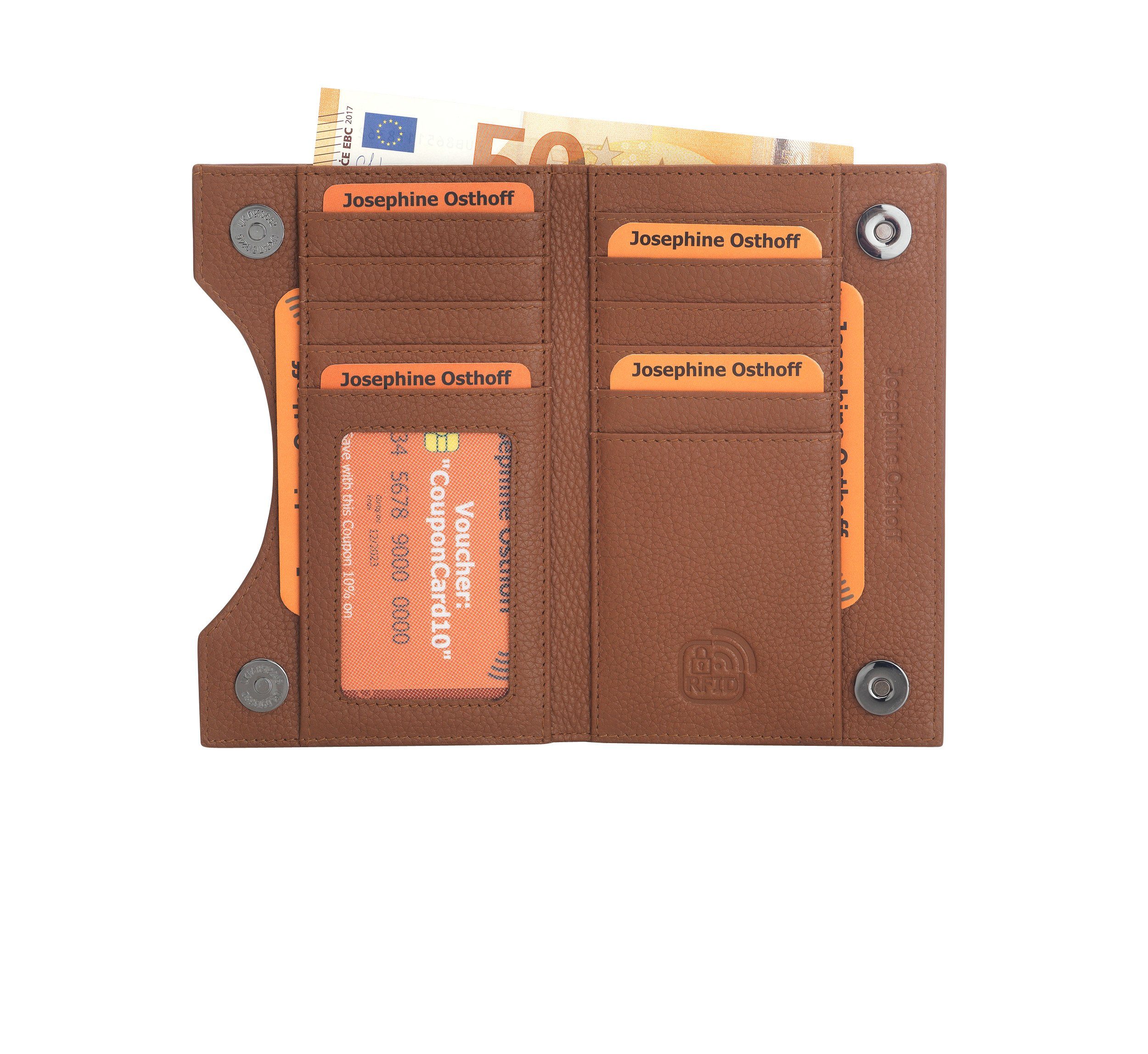 Josephine Osthoff Brieftasche Hamburg Geldbörse flach caramel