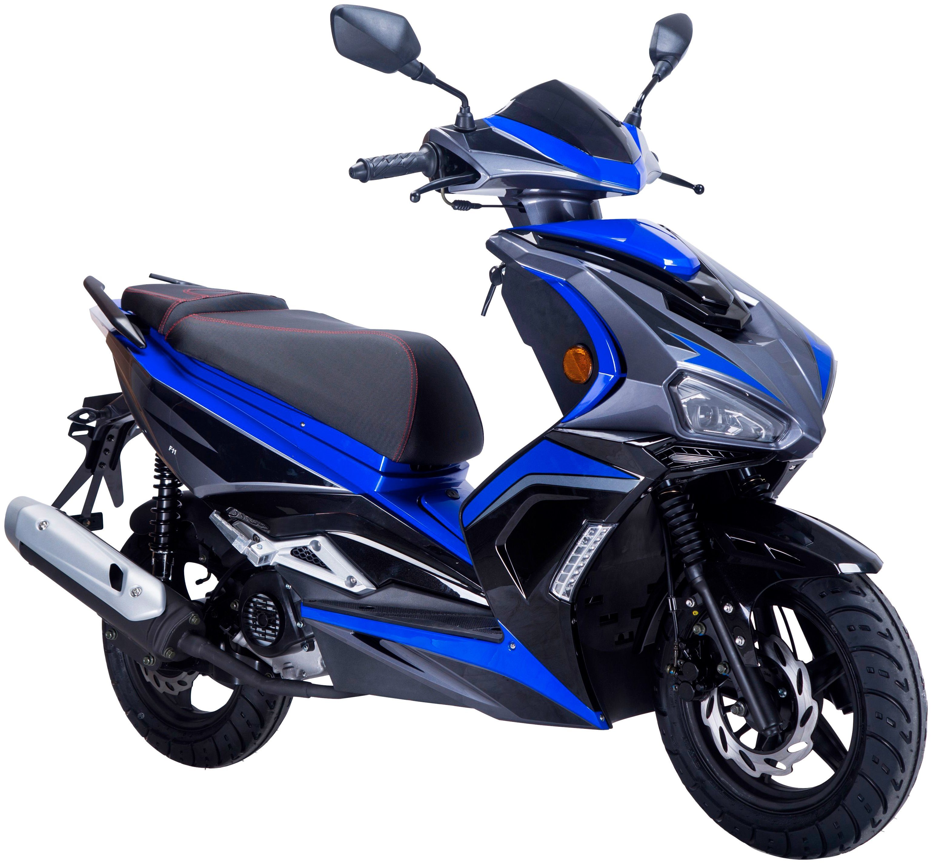 GT UNION Motorroller Striker, 50 ccm, 45 km/h, Euro 5 schwarz/blau