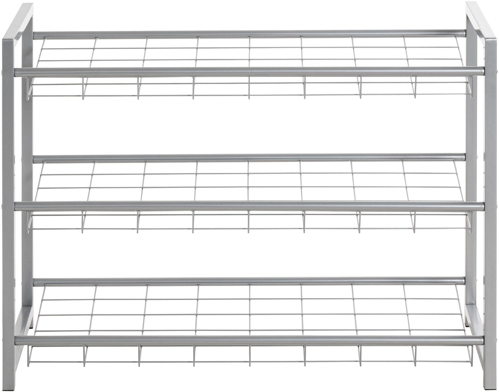 HAKU Schuhregal Schuhaufbewahrung, rechteckig - aus Metall Grau - B/T/H 80/30/60 cm – Bild 5 von 5