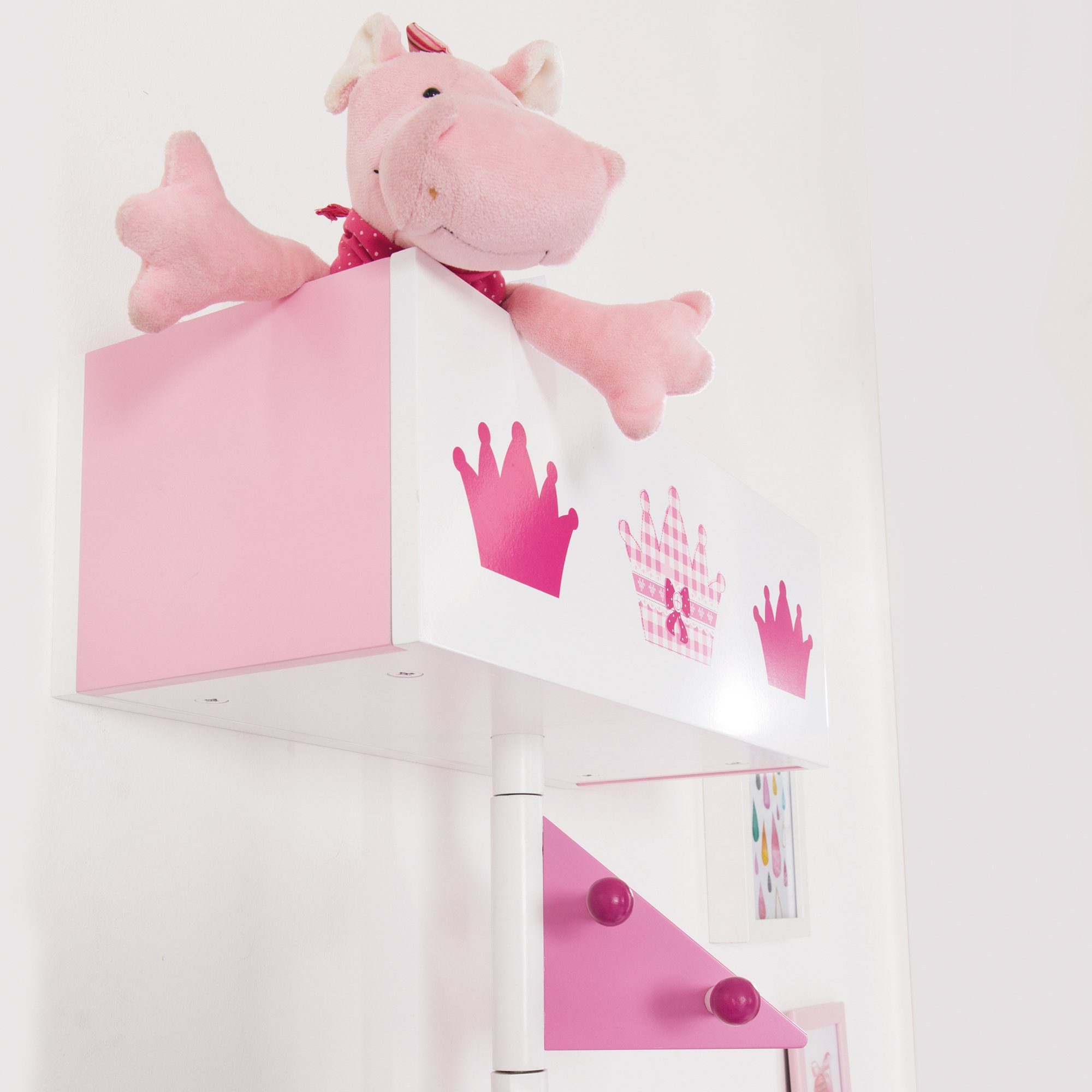 roba® Garderobenschrank Kindergarderobe – aus Holz, lackiert & bedruckt mit 9 Haken und 2 Fächern