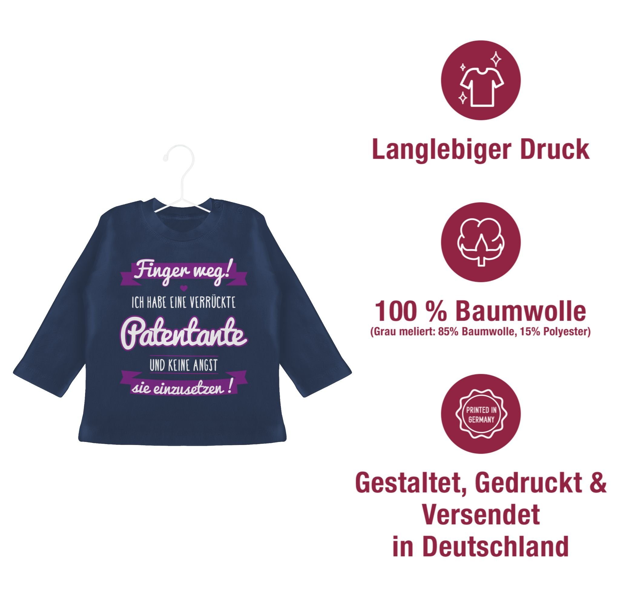 habe Patentante Baby verrückte - Geschenk eine Blau Navy Ich Patentante 1 T-Shirt Shirtracer