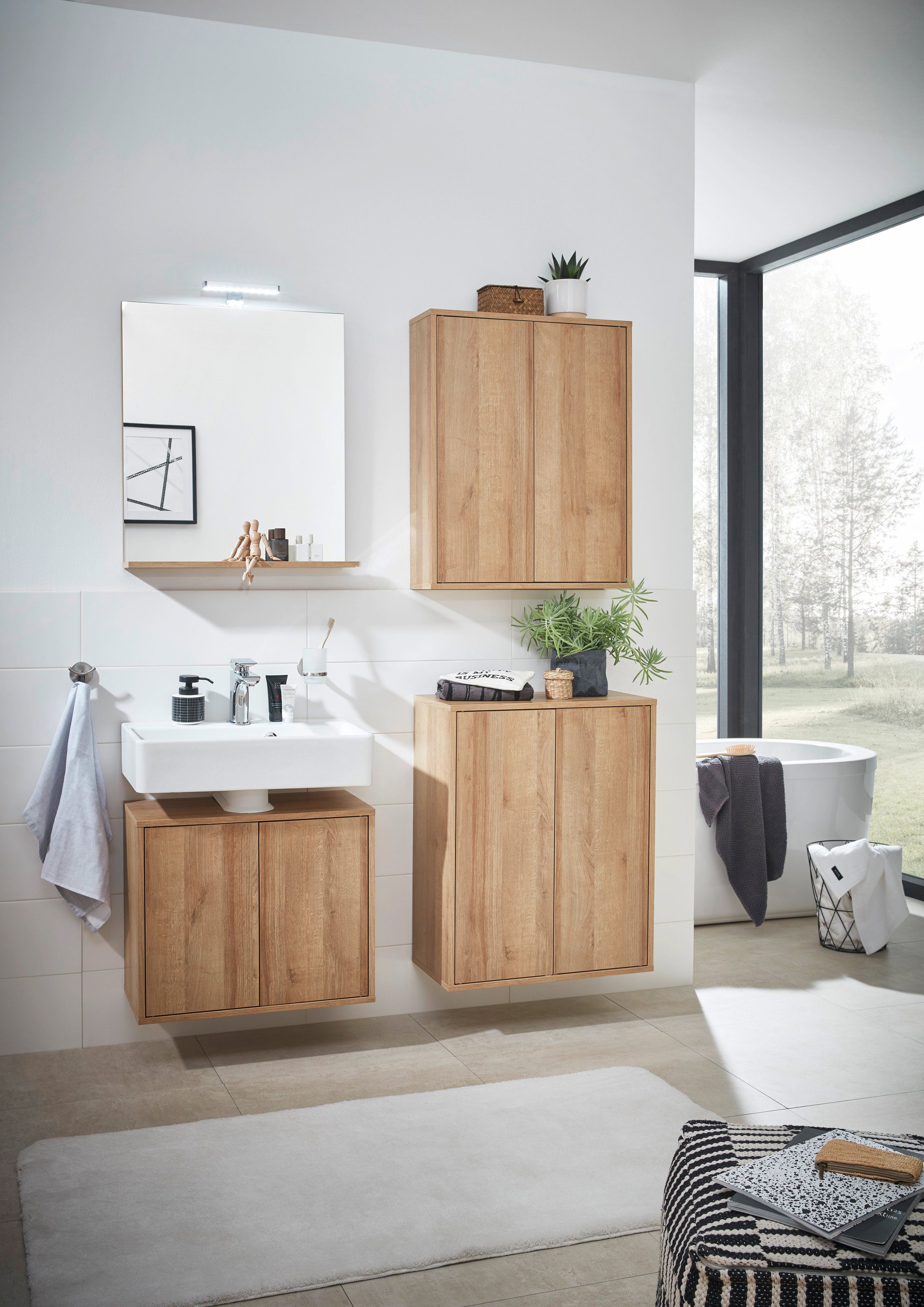 FACKELMANN Waschbeckenunterschrank Finn Badmöbel Badmöbel, Badschrank