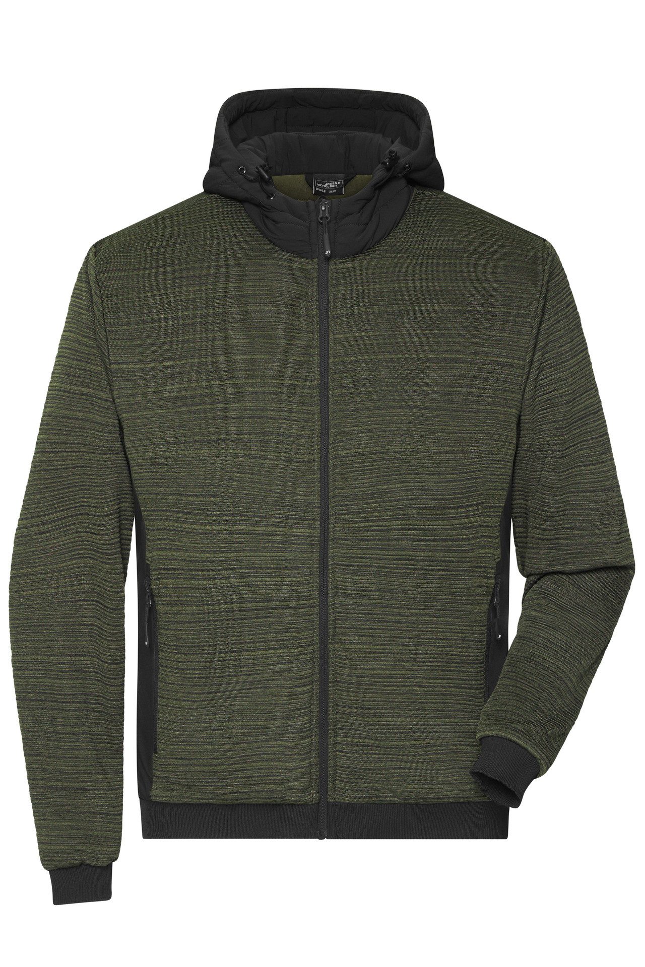 James & Nicholson Strickfleecejacke Herren Strickfleece Jacke im attraktiven Materialmix JN1844 pflegeleicht mit Wattierung