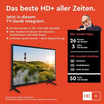 Telefunken XH32SN550S LCD-LED Fernseher (80 cm/32 Zoll, HD-ready, Smart TV, HDR, Triple-Tuner, Dolby Audio - 6 Monate HD+ gratis)