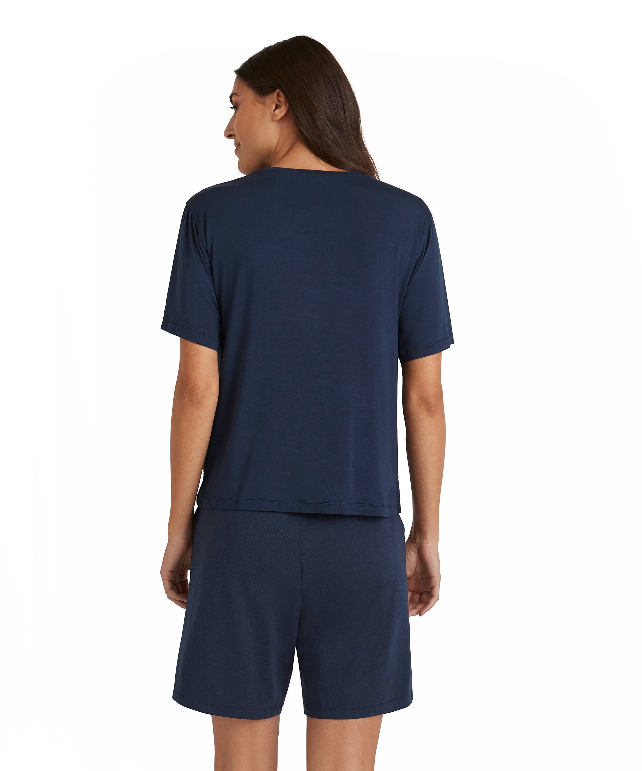 weicher blue (1-tlg) Tagekomfort angenehm (6116) FALKE space T-Shirt