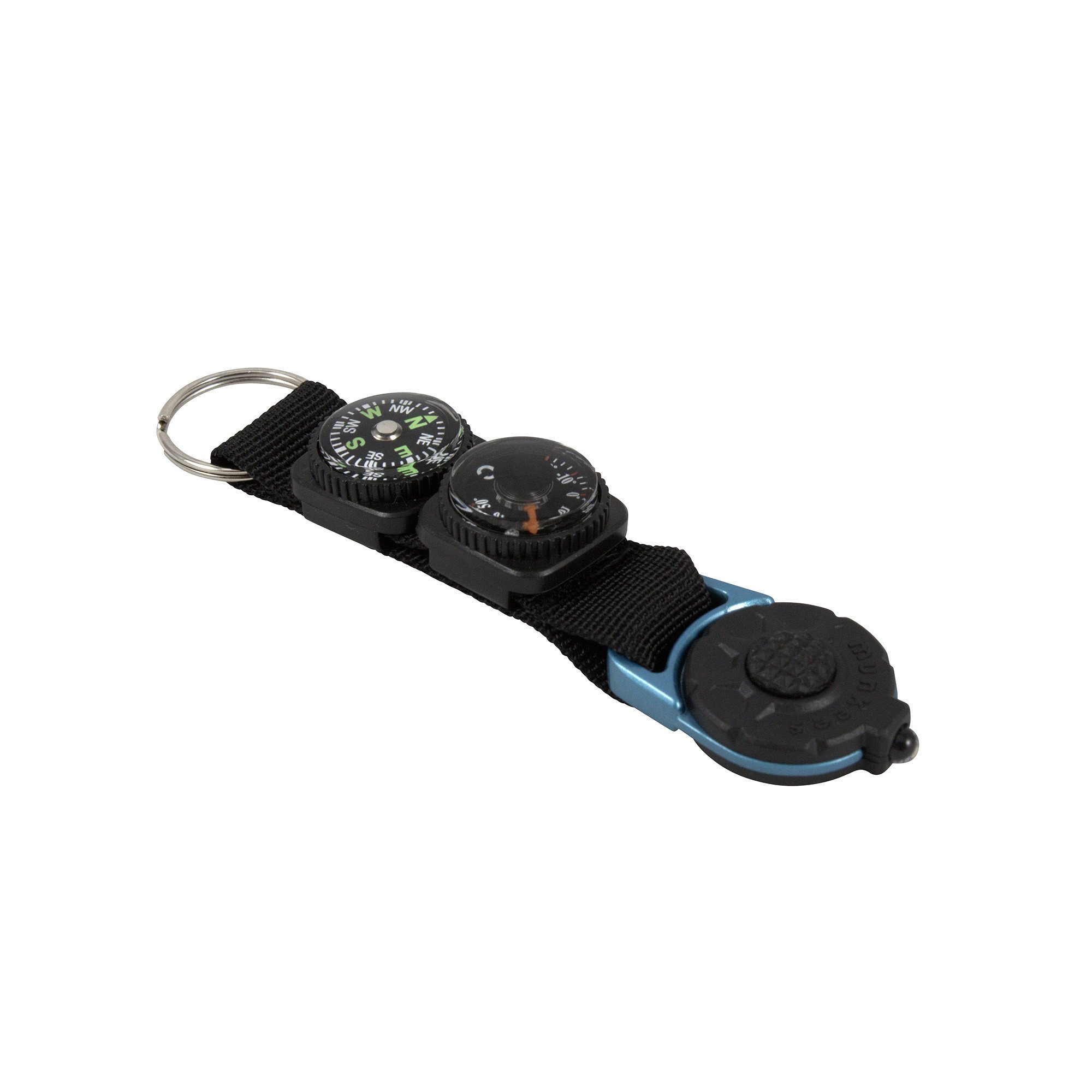 Munkees Taschenlampe Schlüsselanhänger mit Kompass, Thermometer & LED, blau (Einzelartikel, 1-St), Kompakt, LED-Leuchte, Kompass, Thermometer, Schlüsselanhänger