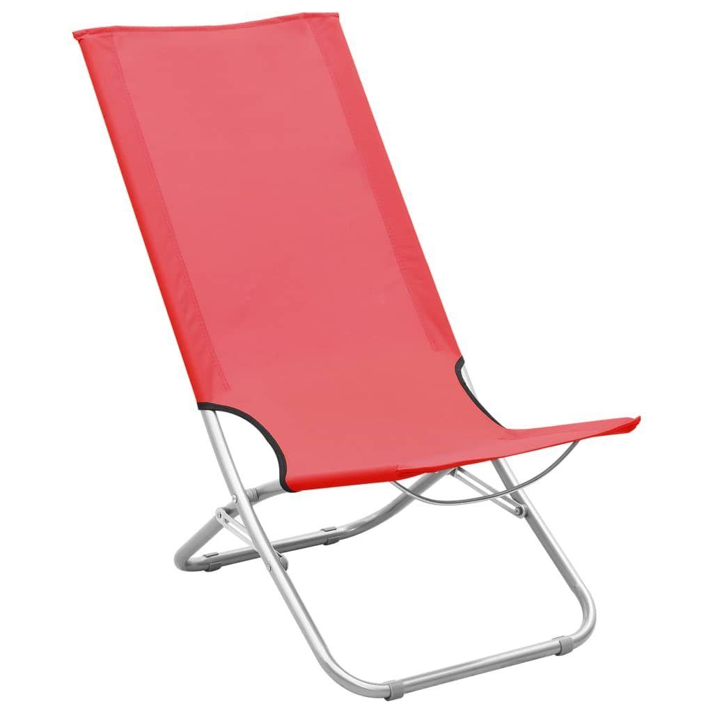 vidaXL Gartenstuhl Klappbare Rot Strandstühle (2 Rot Rot St) Stoff 2 | Stk