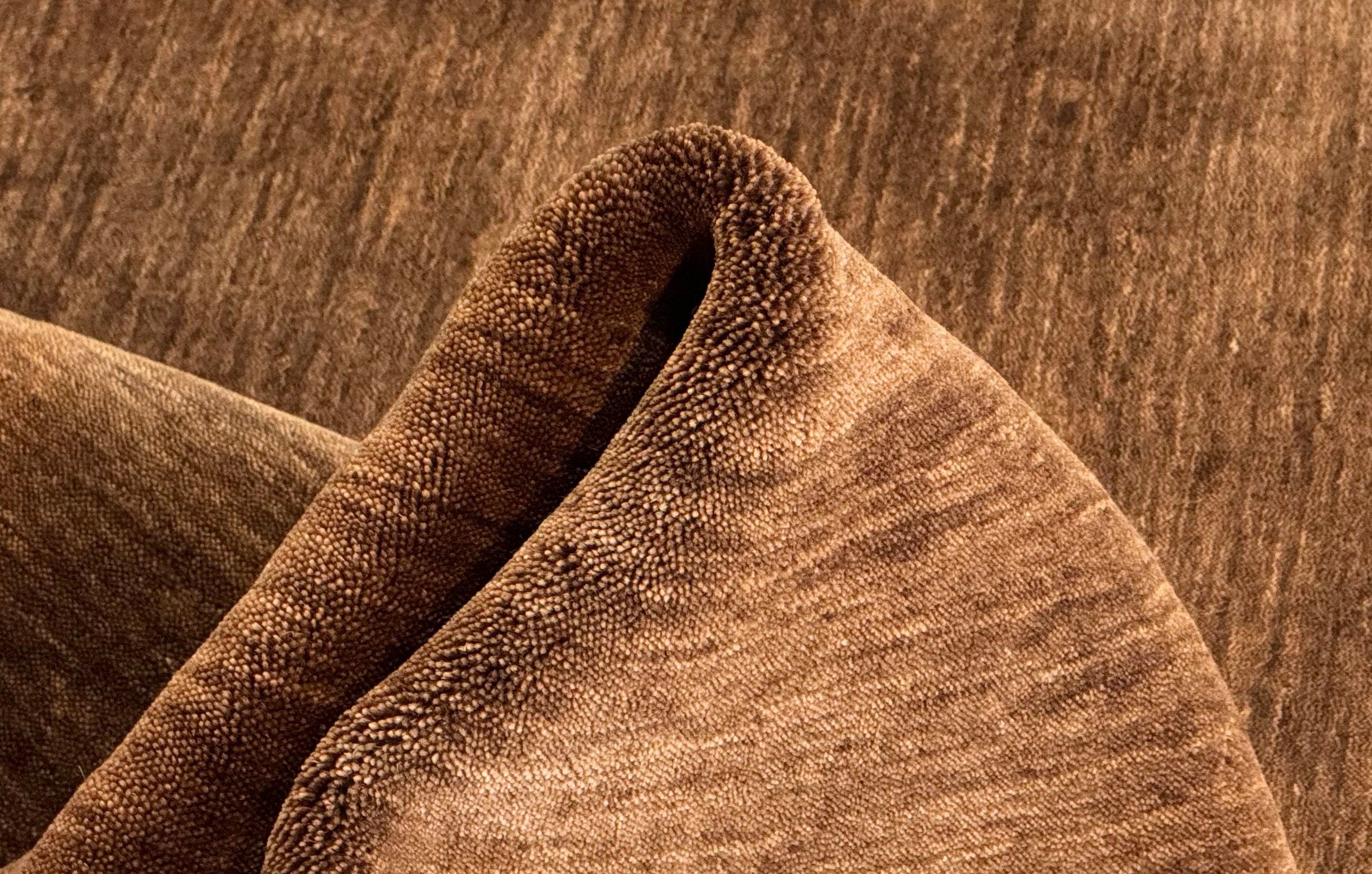 Wawa Teppich Wollteppich Braun Gabbeh Teppich 100% Wolle Orientteppich Handgewebt AN3