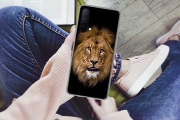 MuchoWow Handyhülle Löwe - Porträt - Schwarz - Tiere, Phone Case, Handyhülle OnePlus Nord CE 5G, Silikon, Schutzhülle