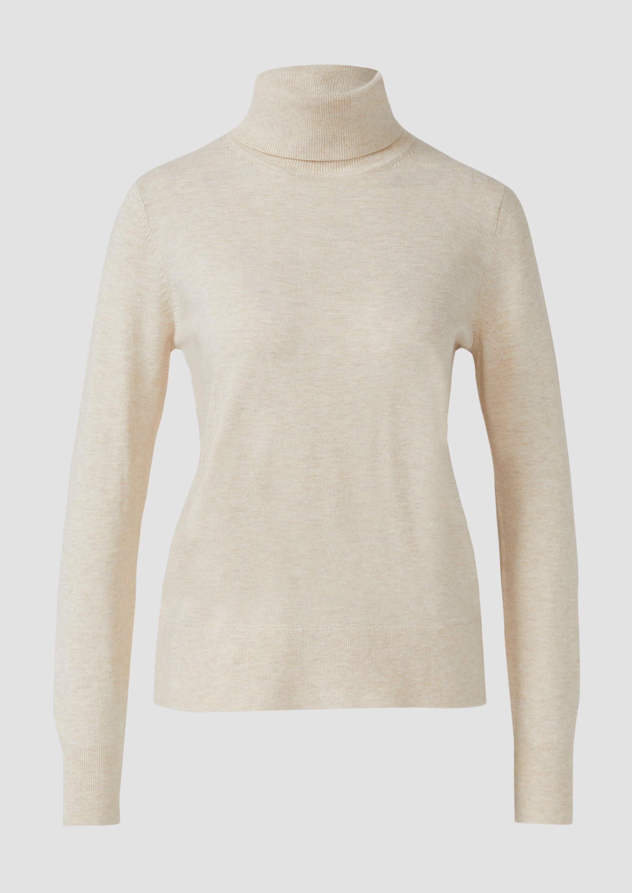 s.Oliver Longpullover Strickpullover Rollkragenpullover aus Viskosemix