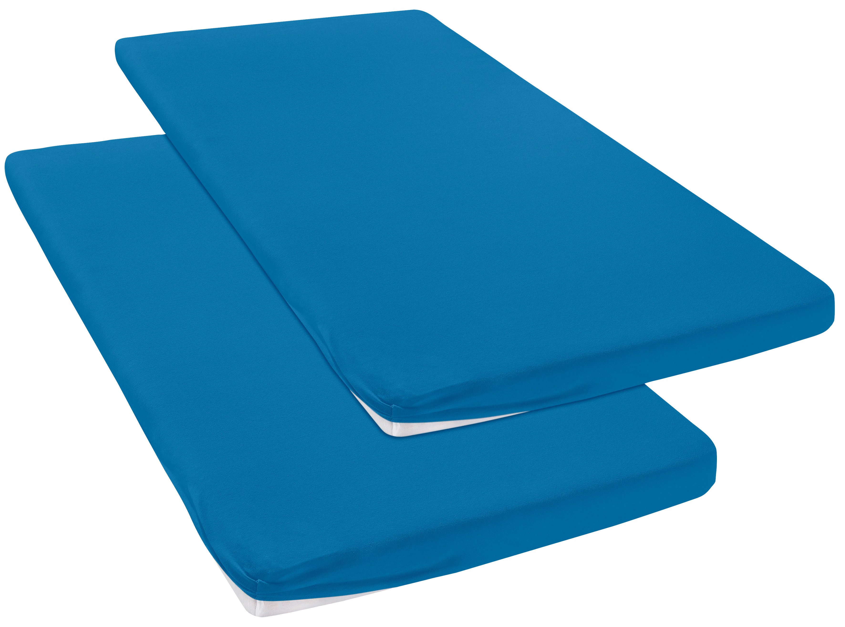OTTO home Spannbettlaken Topper Basic, in Gr. 90x200, 140x200 oder 180x200 cm, Microfaser-Jersey, Gummizug: rundum, (2 Stück), Baumwolle, Matratzen bis 8 cm Höhe, Bettlaken, Spannbetttuch, Laken