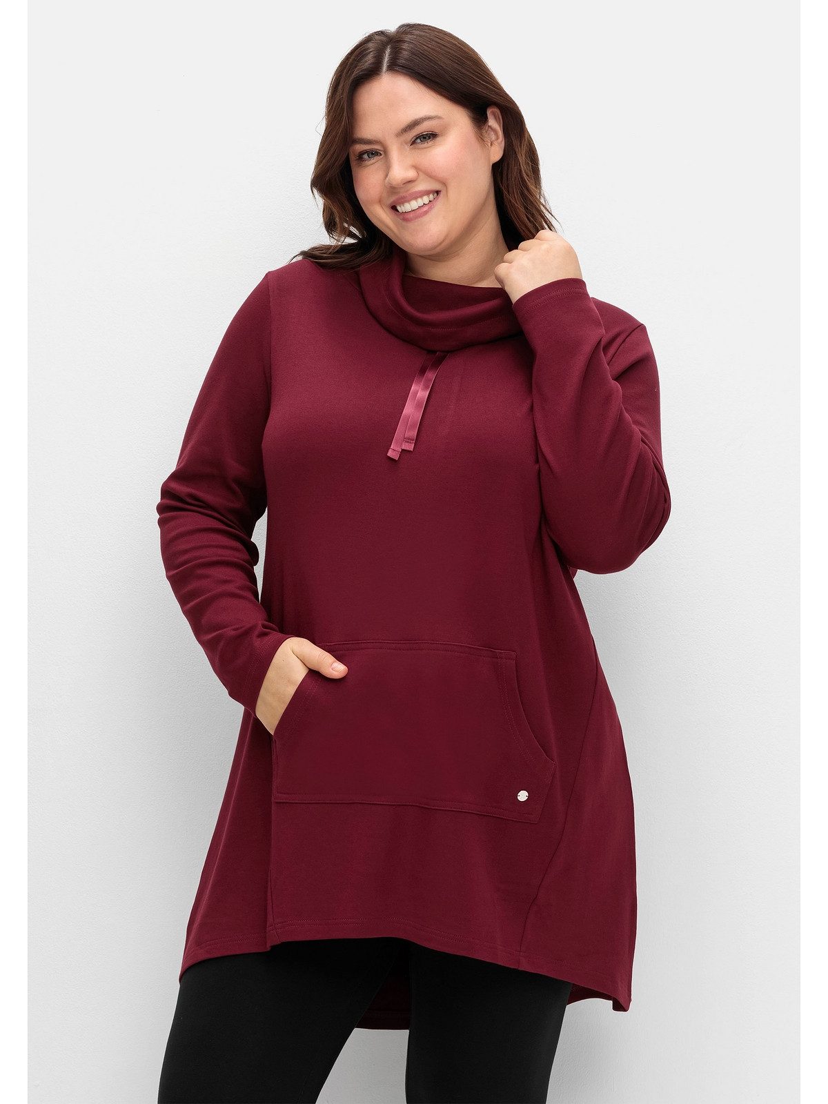 Sheego Sweatshirt Große Größen in A-Linie mit Stehkragen
