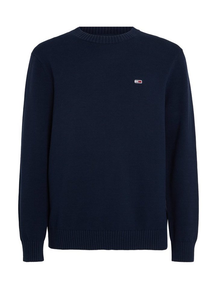 Tommy Jeans Strickpullover TJM SLIM ESSNTLS C-NECK SWEATER mit Markenlogo auf  der Brust